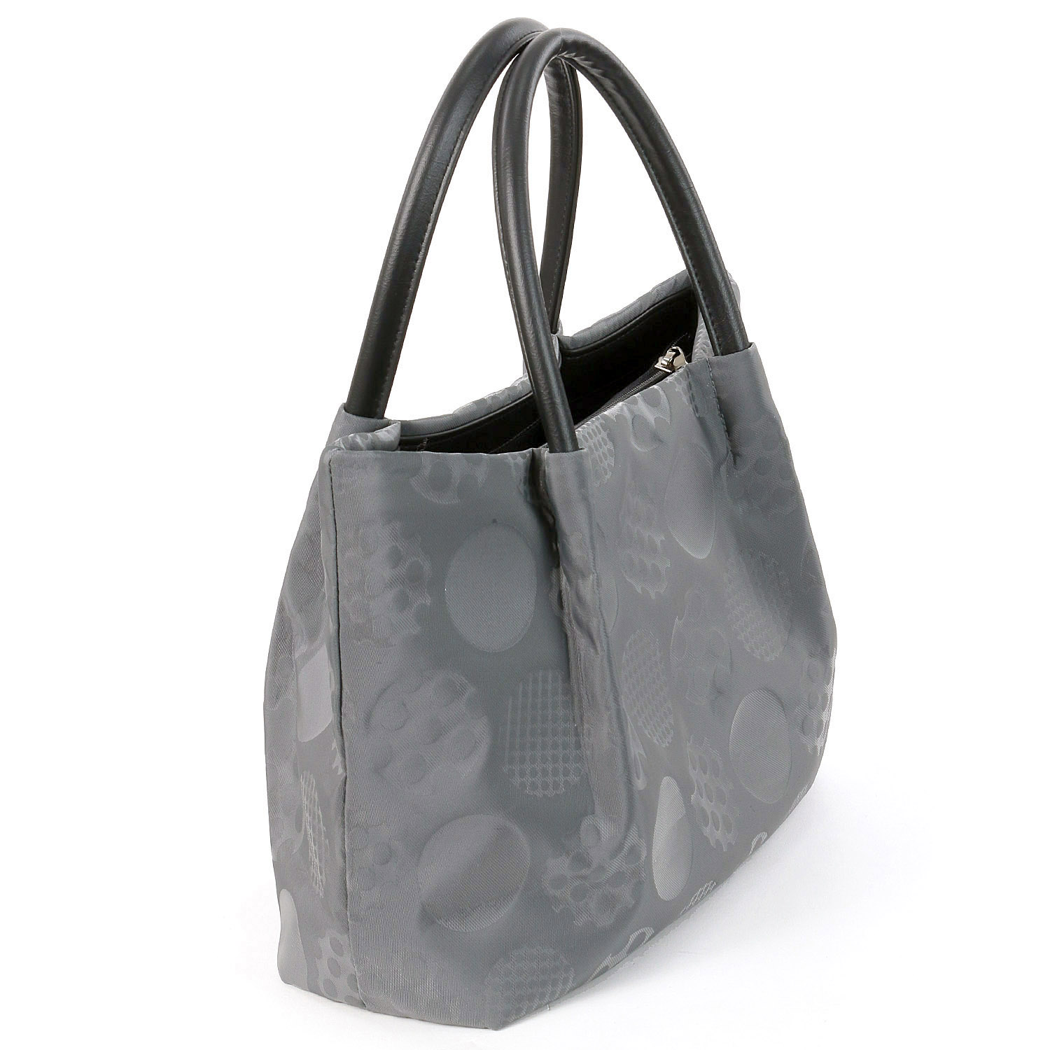 テグスドット柄タック入りハンドバッグ - 画像2