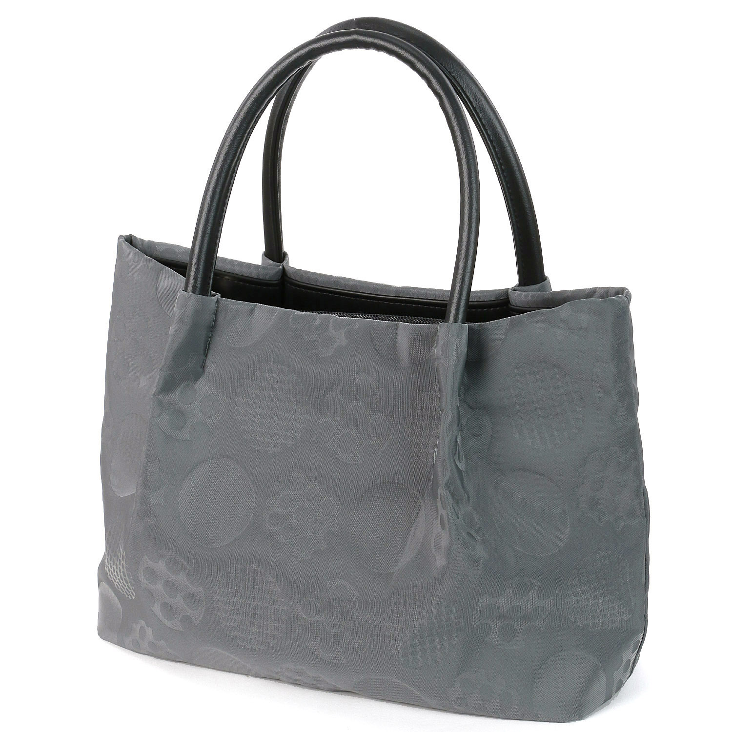 テグスドット柄タック入りハンドバッグ - 画像1