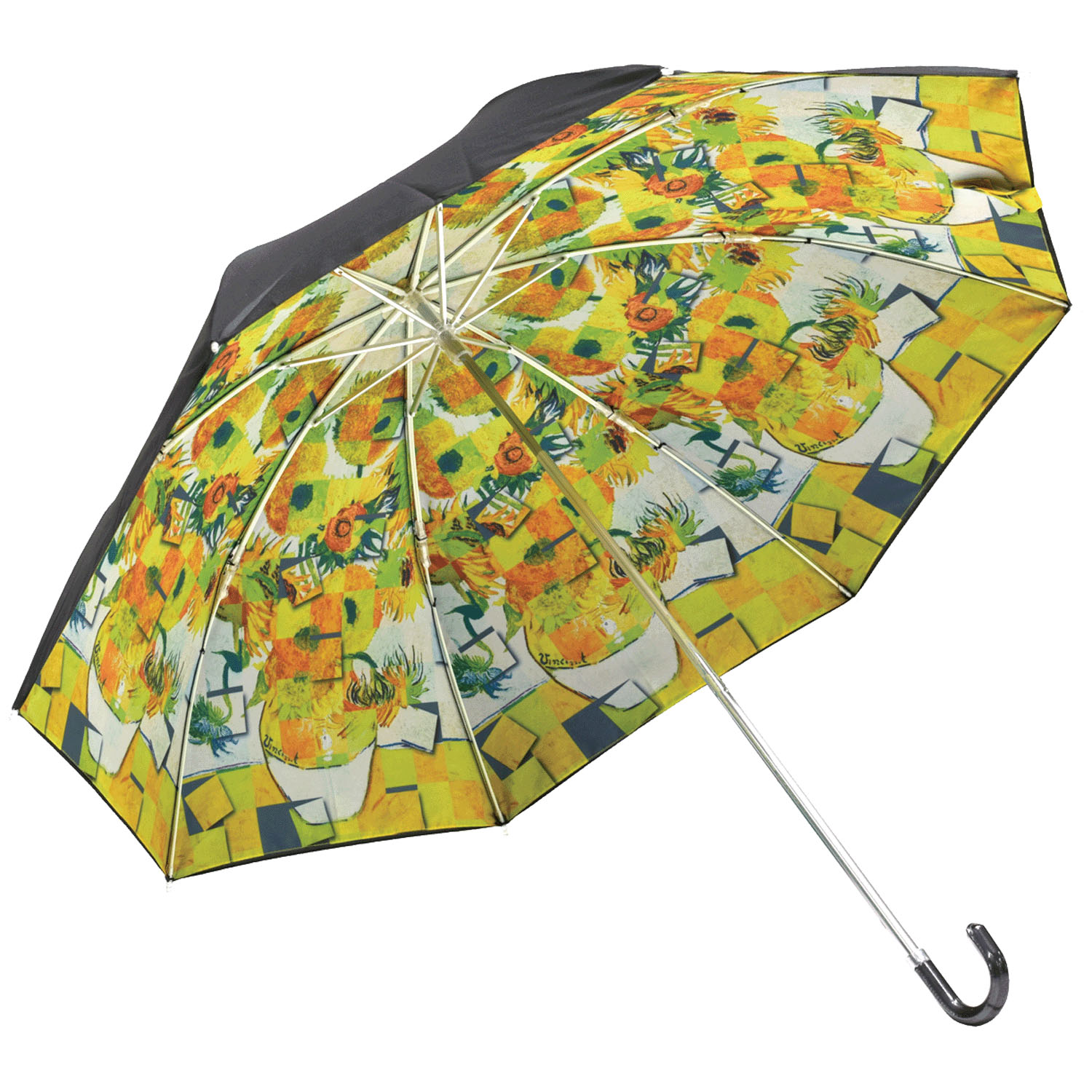 名画モザイクアート折傘（晴雨兼用）