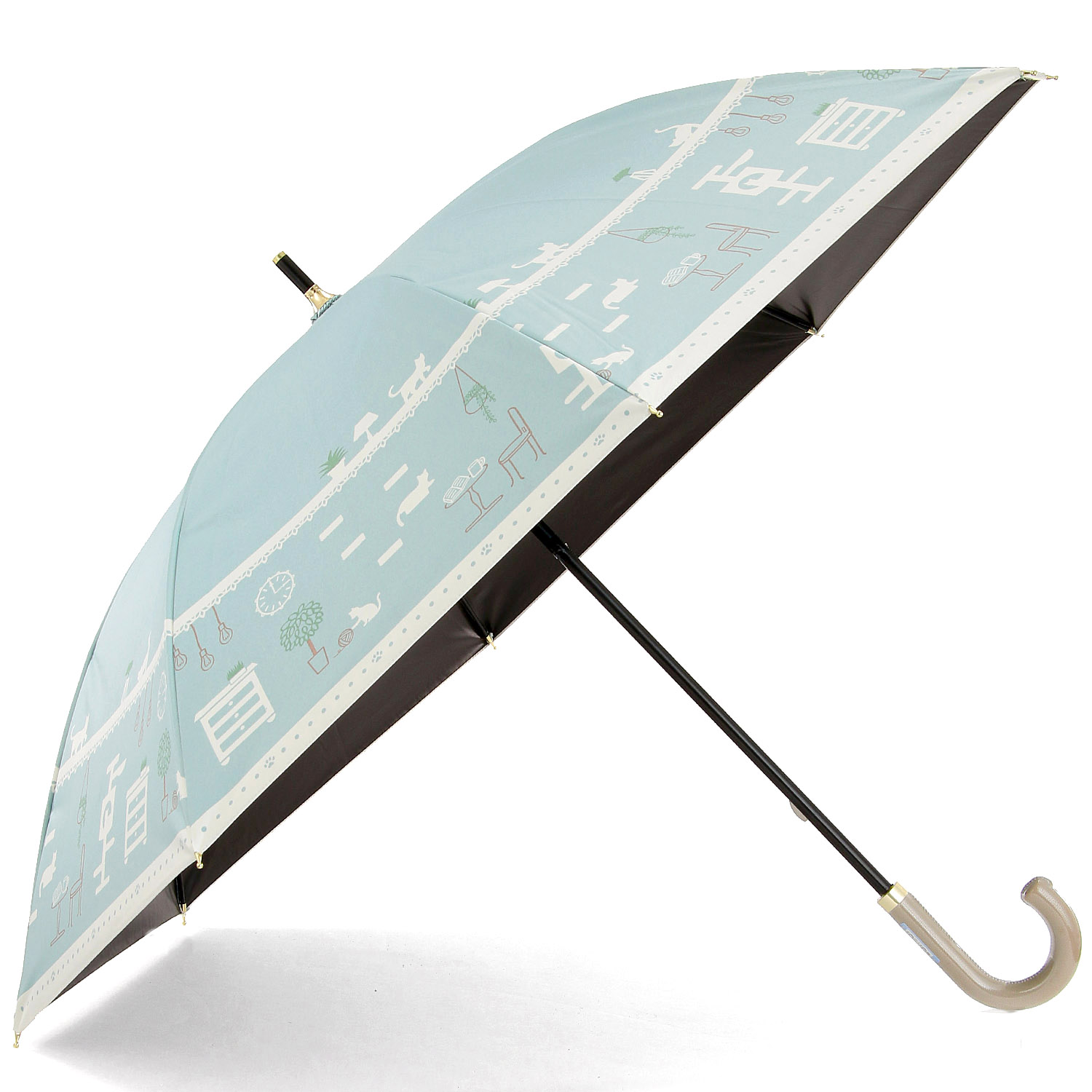 50CM 晴雨兼用 キャットライフ長傘 - 画像2