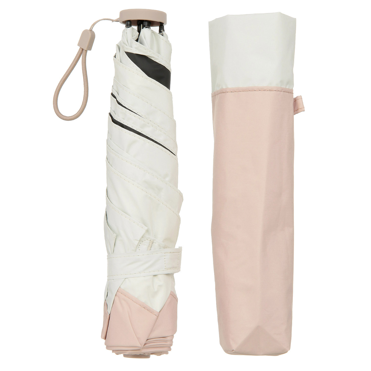 晴雨兼用 PU無地バイカラー 超軽量ミニ傘 - 画像5