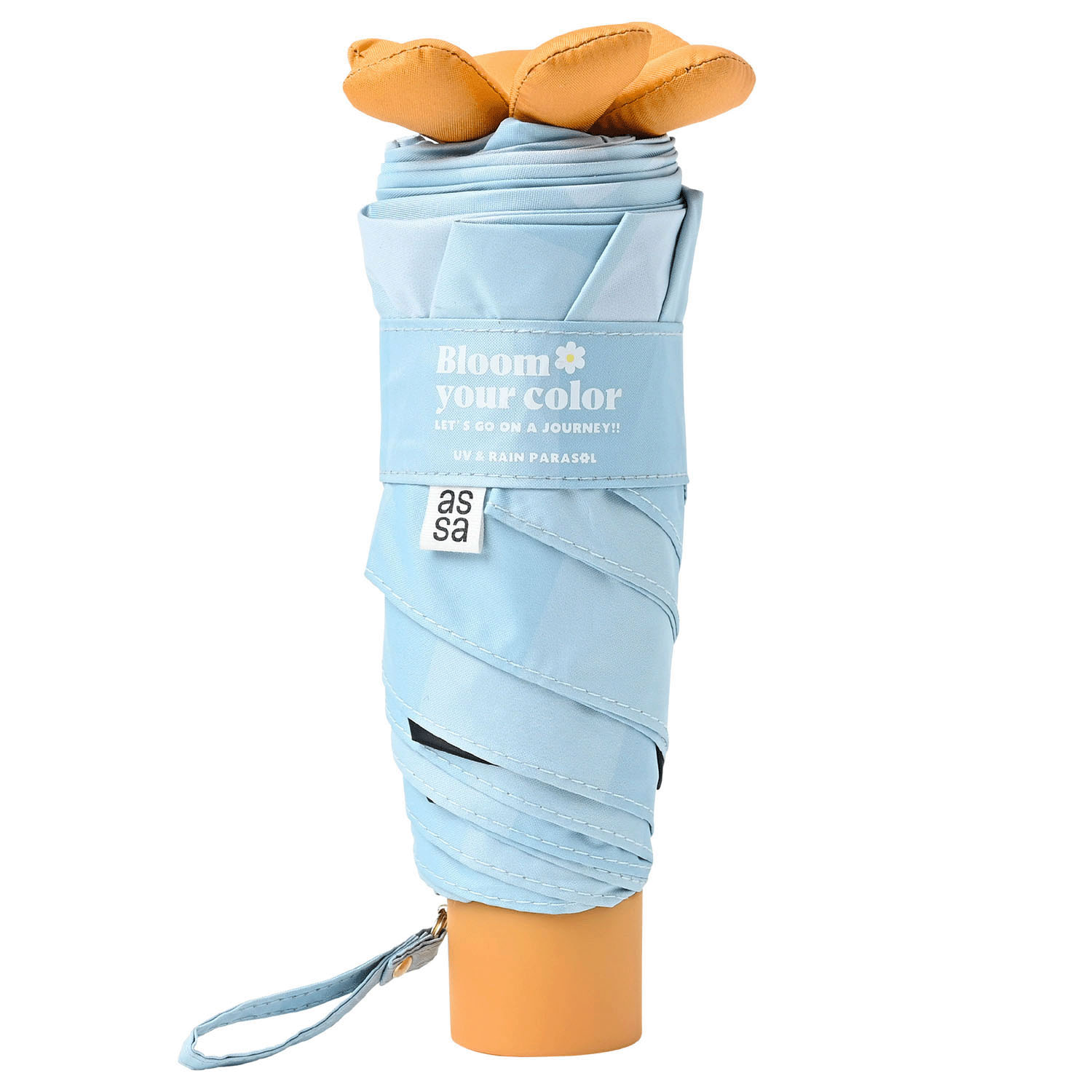 【assa】お花パラソル チェック 5段折晴雨兼用ミニ傘 - 画像5