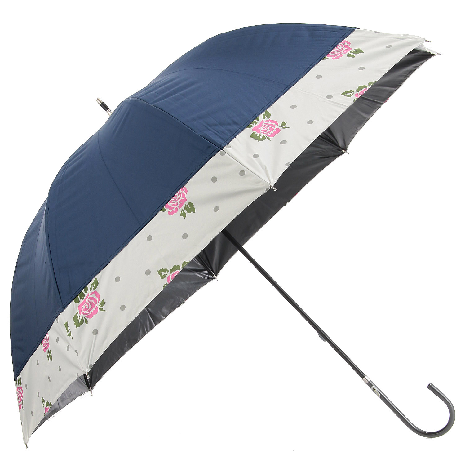 晴雨兼用 ポルカローズ長傘 - 画像5