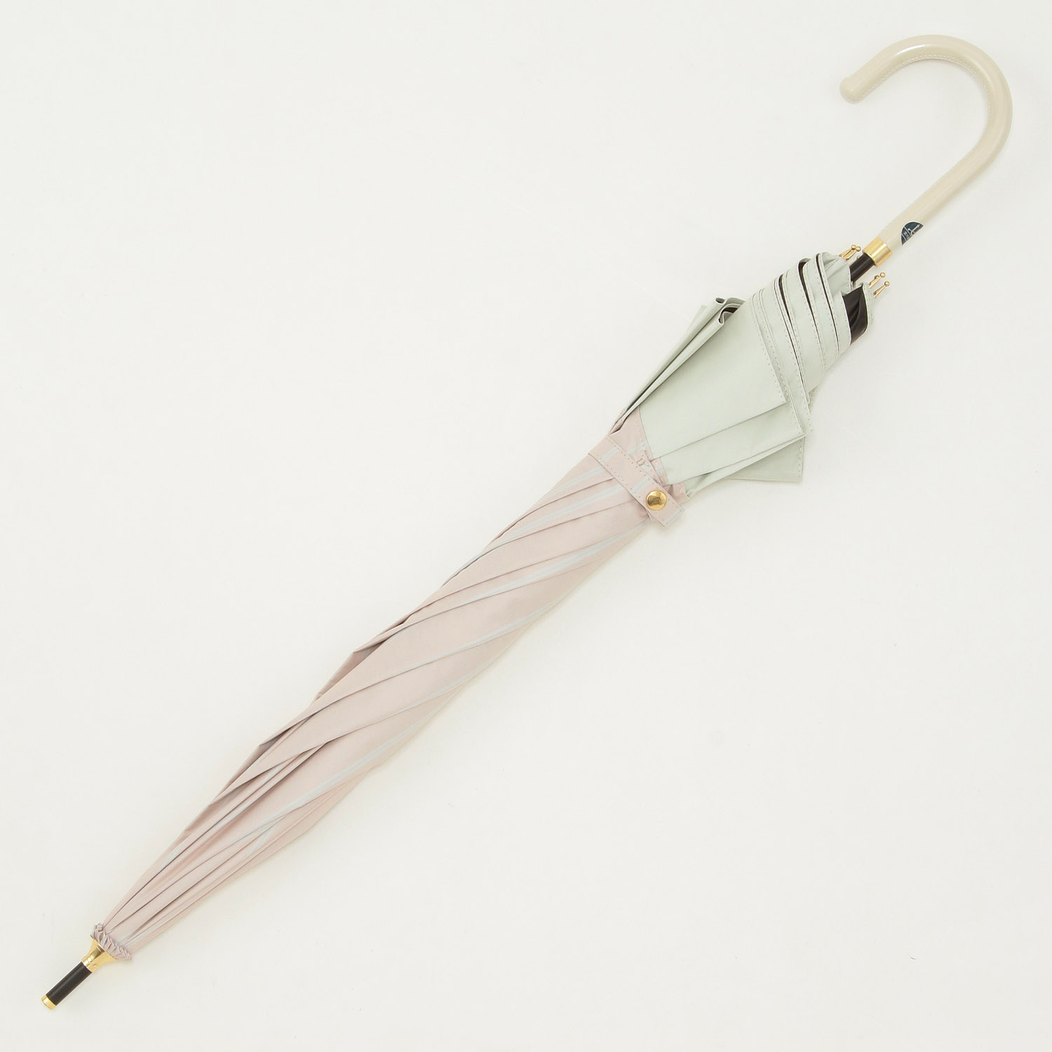 晴雨兼用 切継ぎストライプ長傘 - 画像3