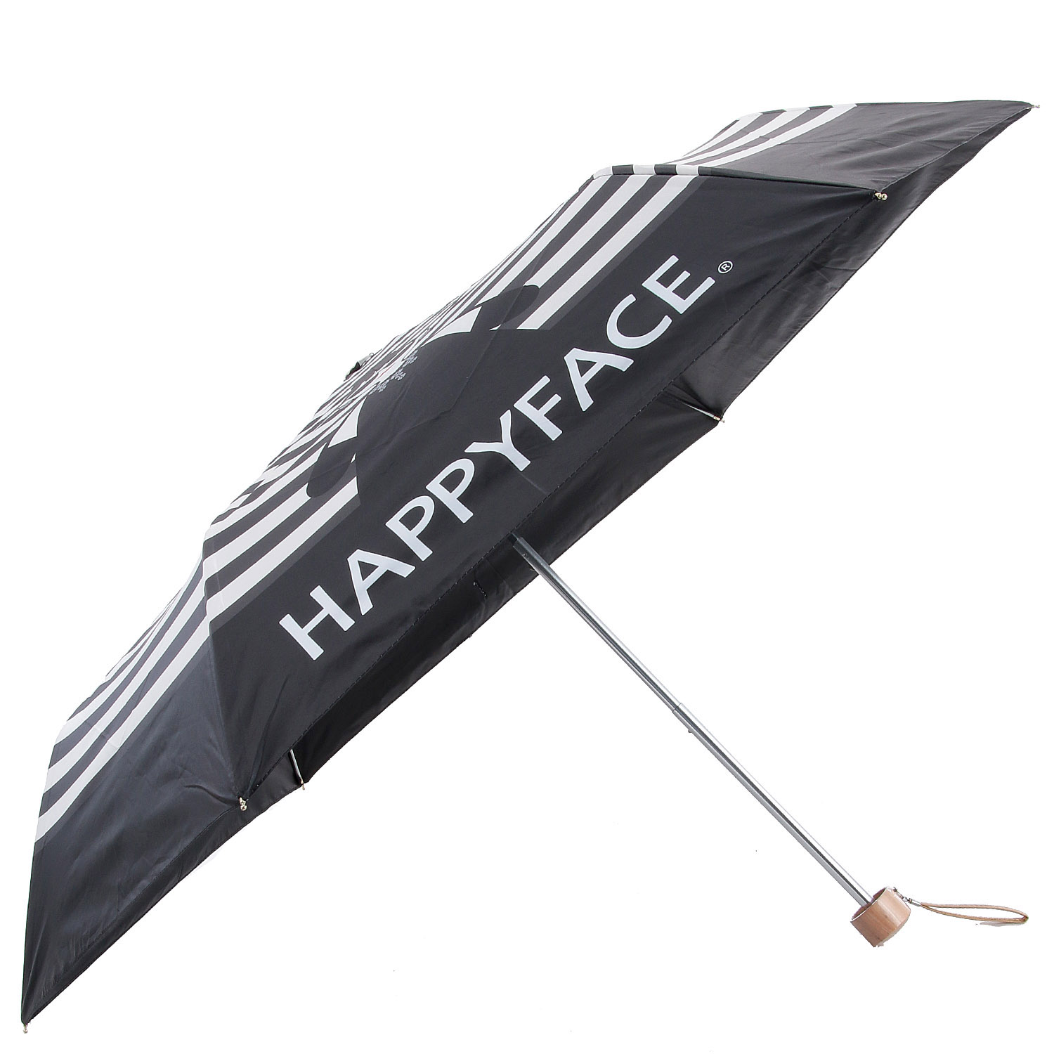 【HAPPYFACE】 ボーダー晴雨兼用折傘 - 画像1
