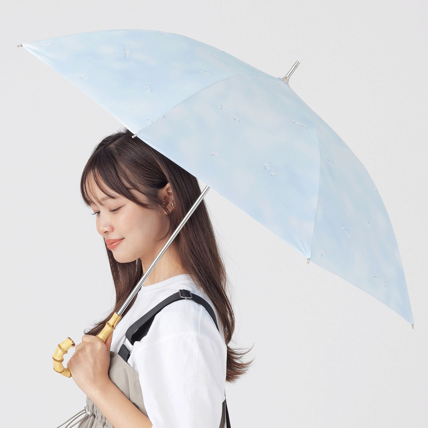 晴雨兼用 シマエナガ長傘 - 画像6