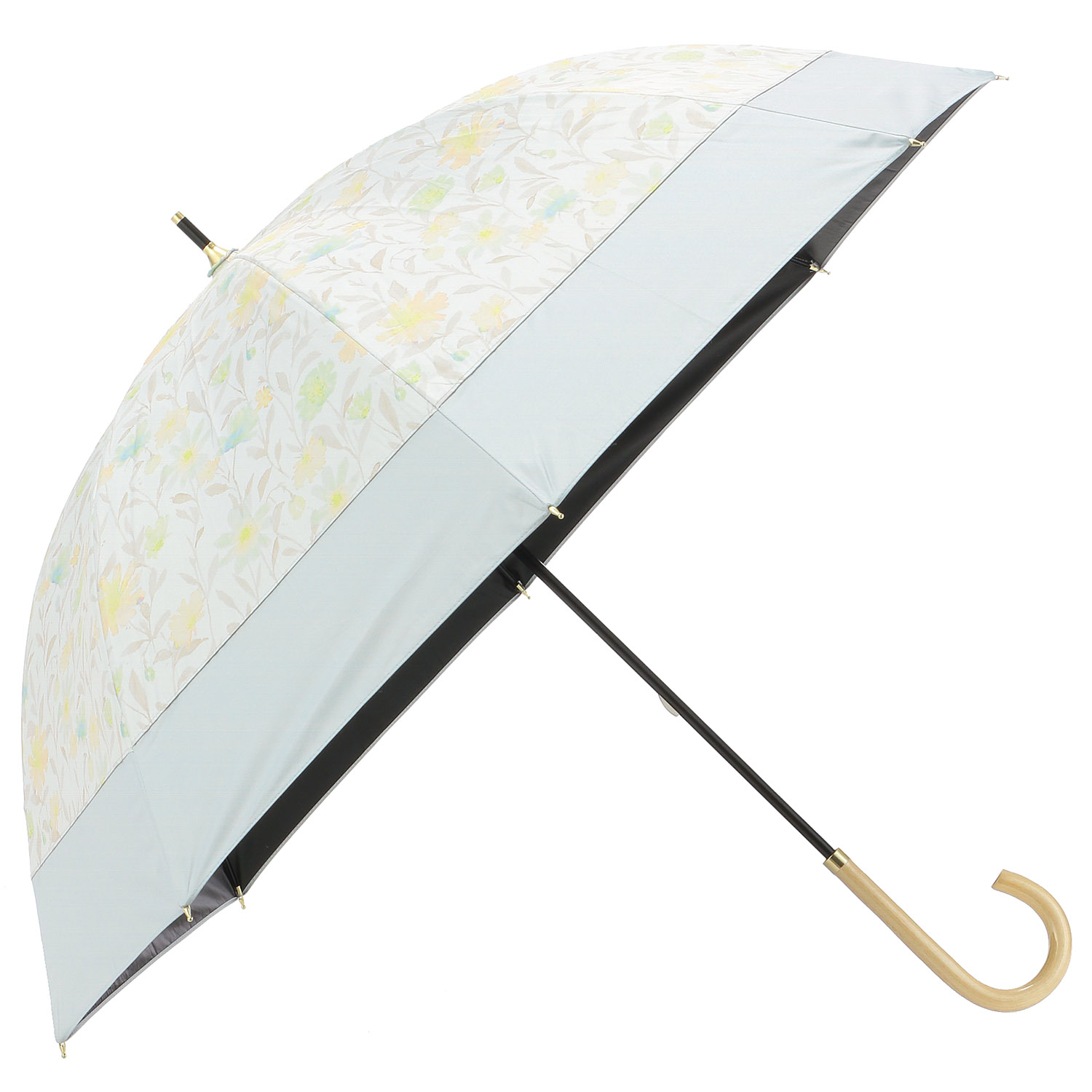 晴雨兼用 PU ぼかしフラワー切り継ぎショート傘