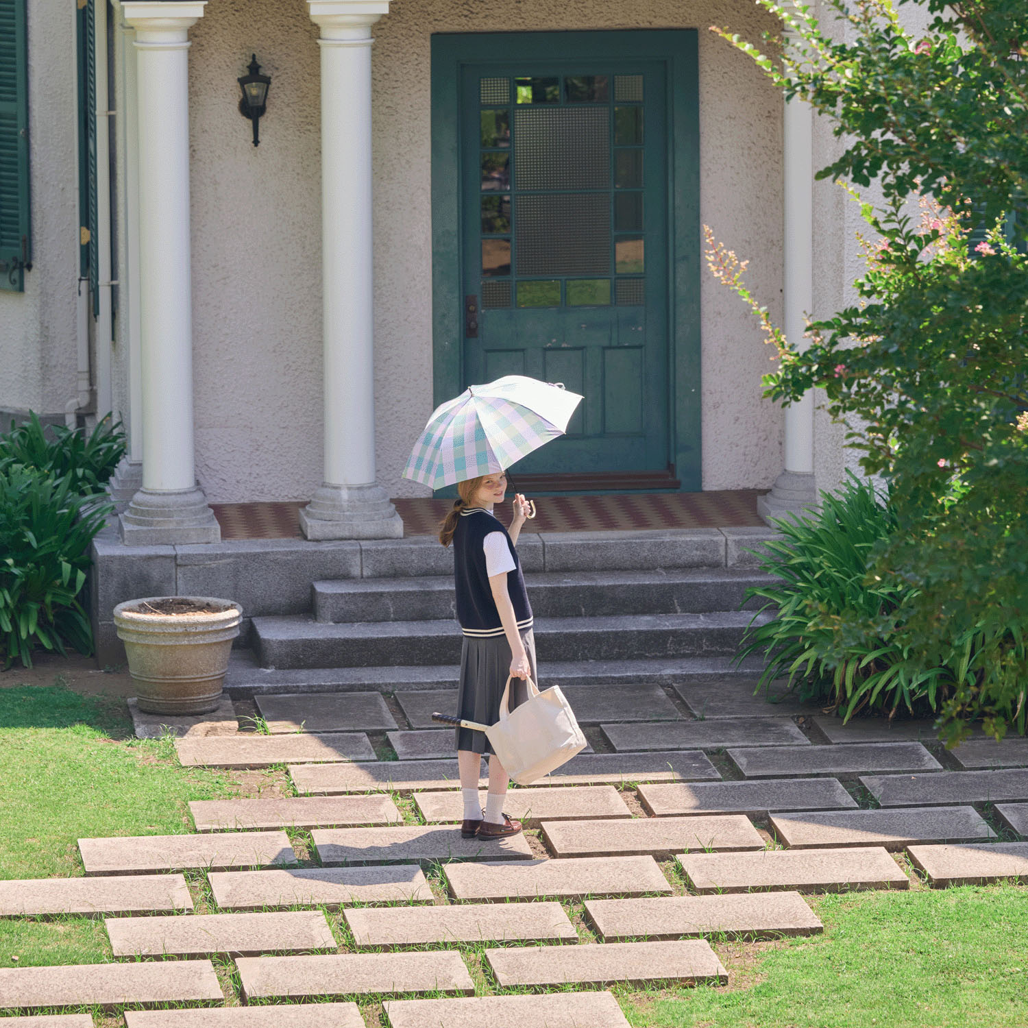 【assa】 晴雨兼用シアーチェック長傘