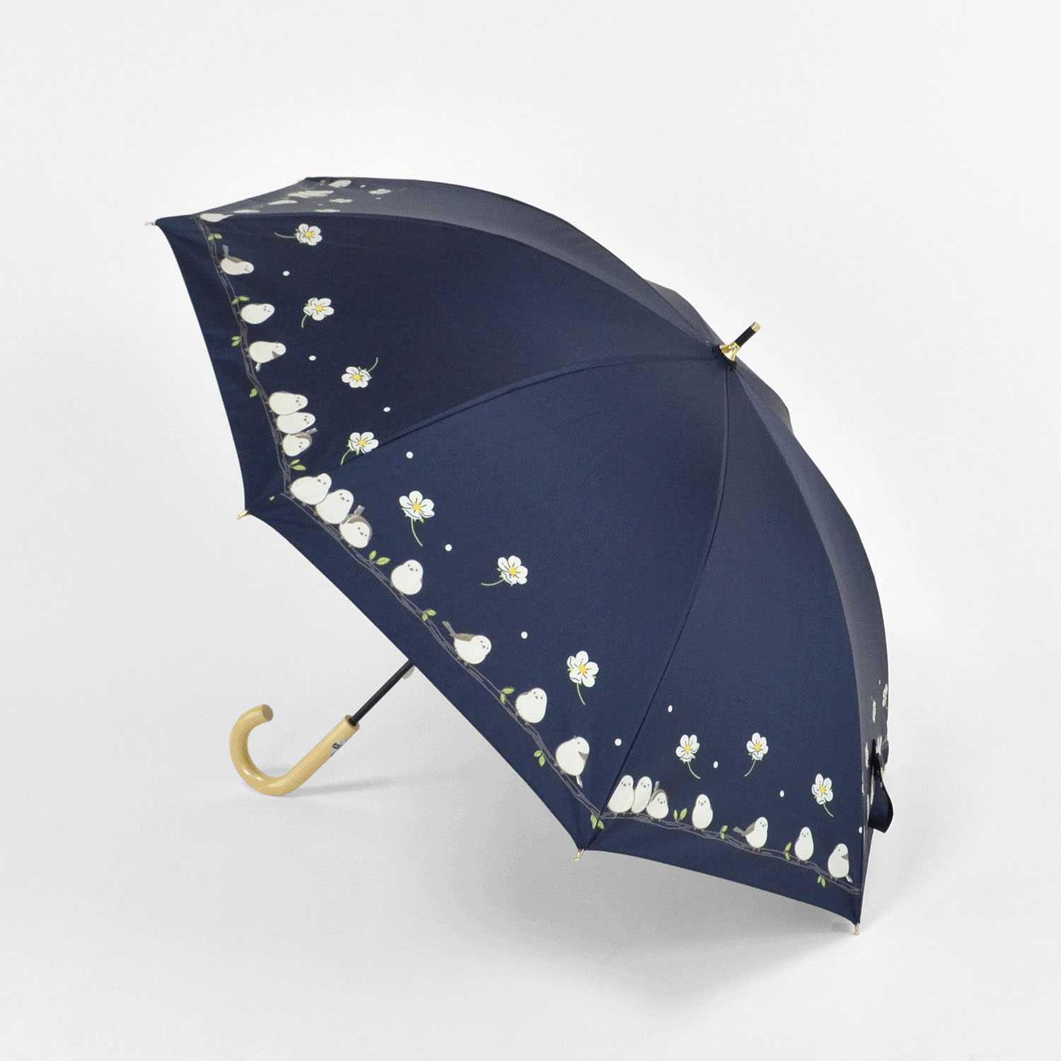 晴雨兼用 お花とシマエナガ長傘 - 画像4