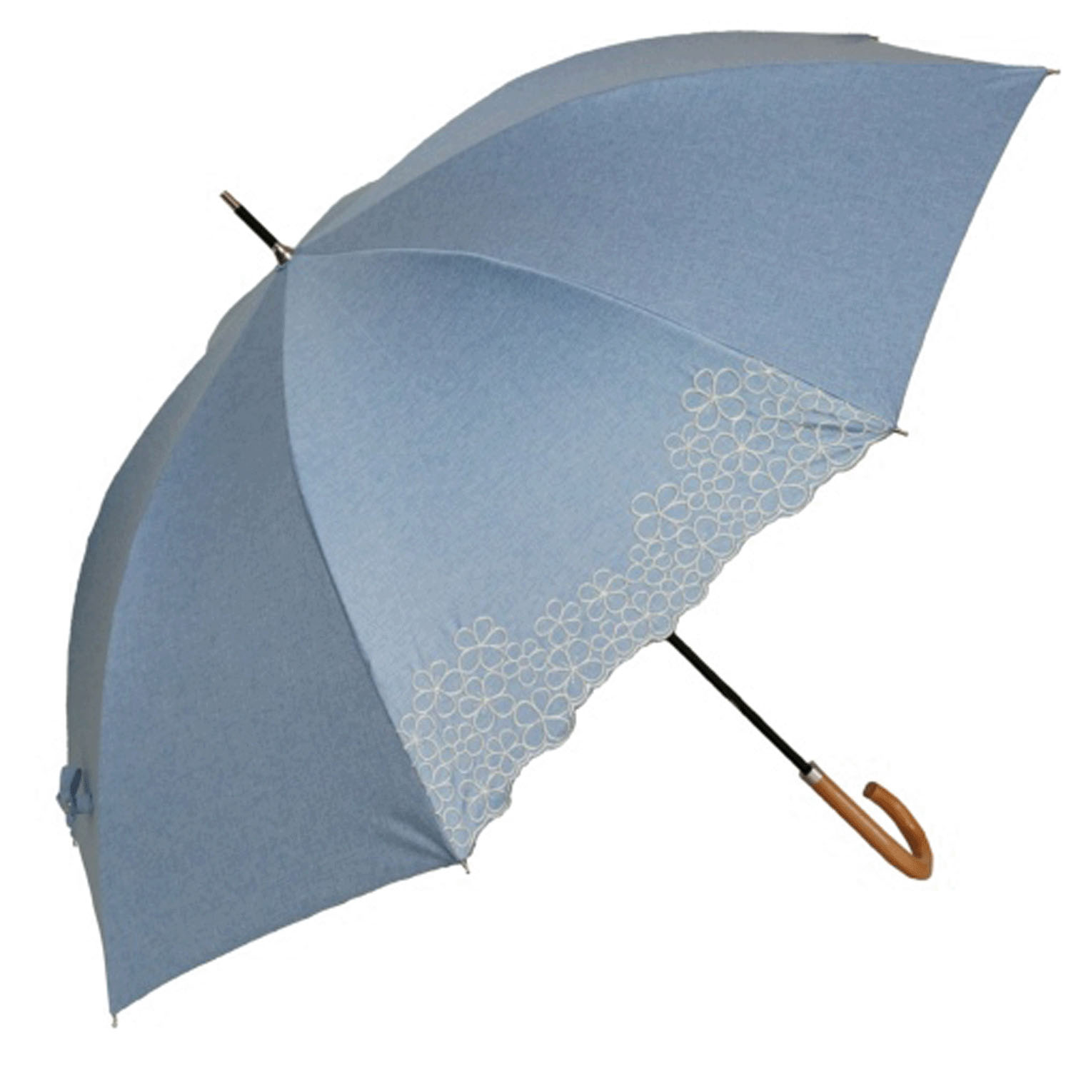 晴雨兼用 シャンブレー花畑長傘 - 画像4