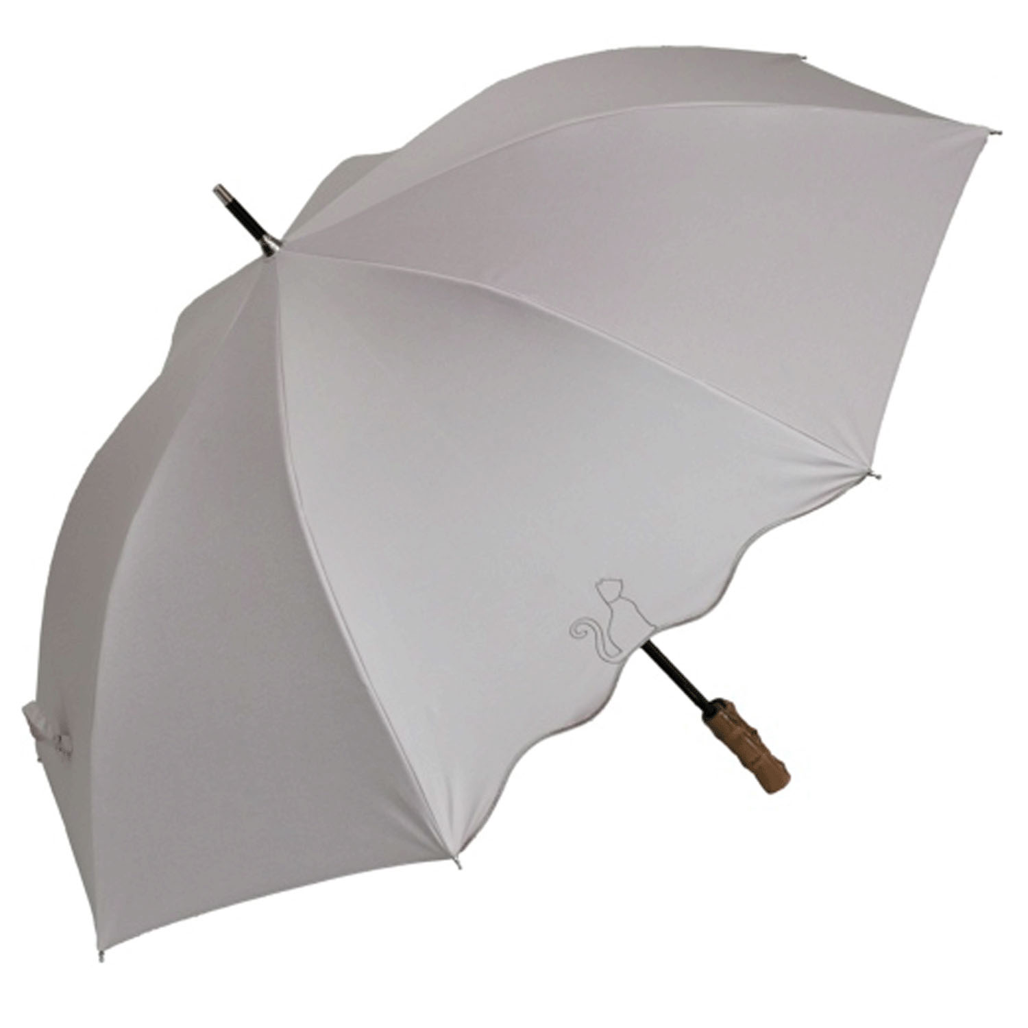 晴雨兼用 シャンブレー猫刺繍長傘 - 画像3