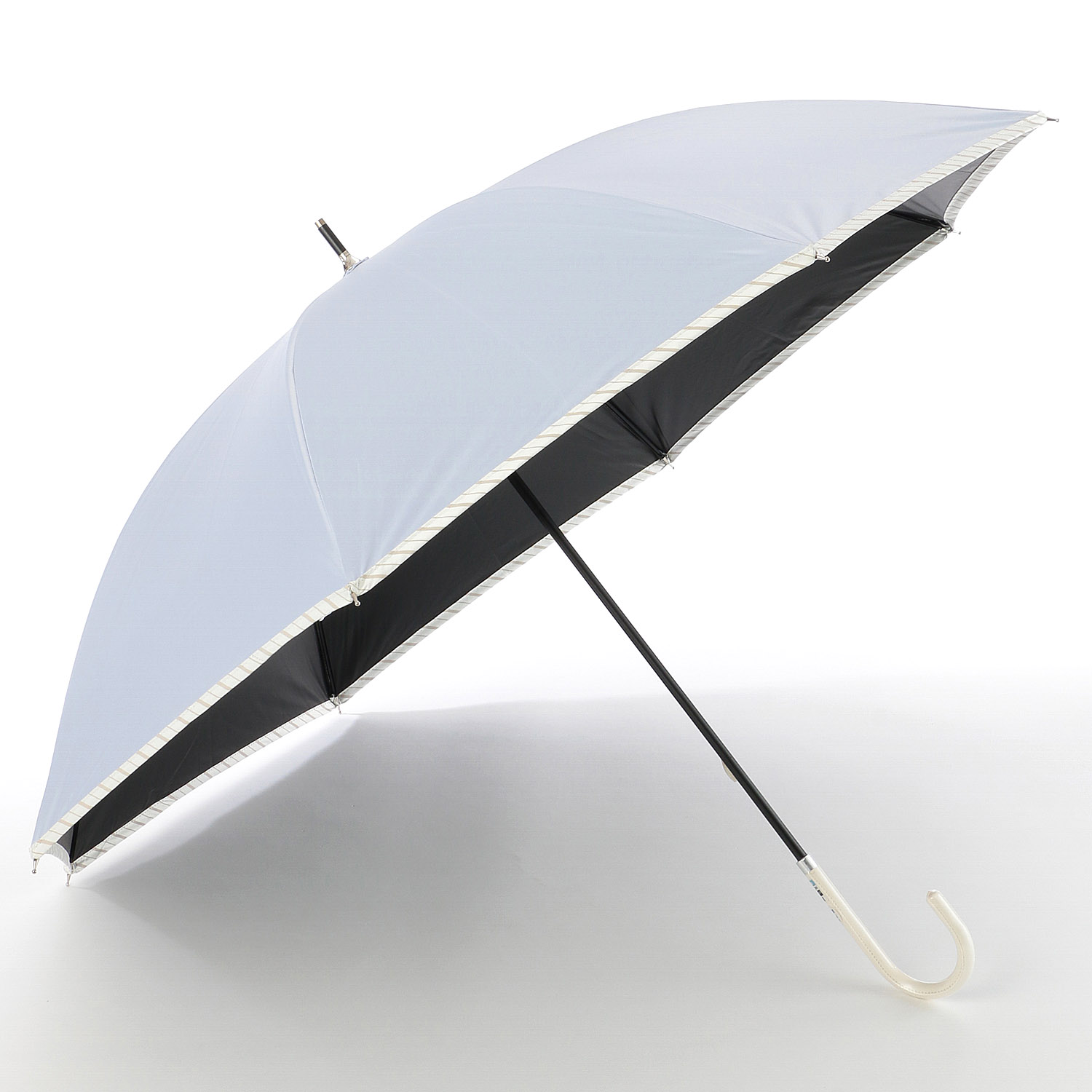 晴雨兼用パイピングライン長傘 - 画像2