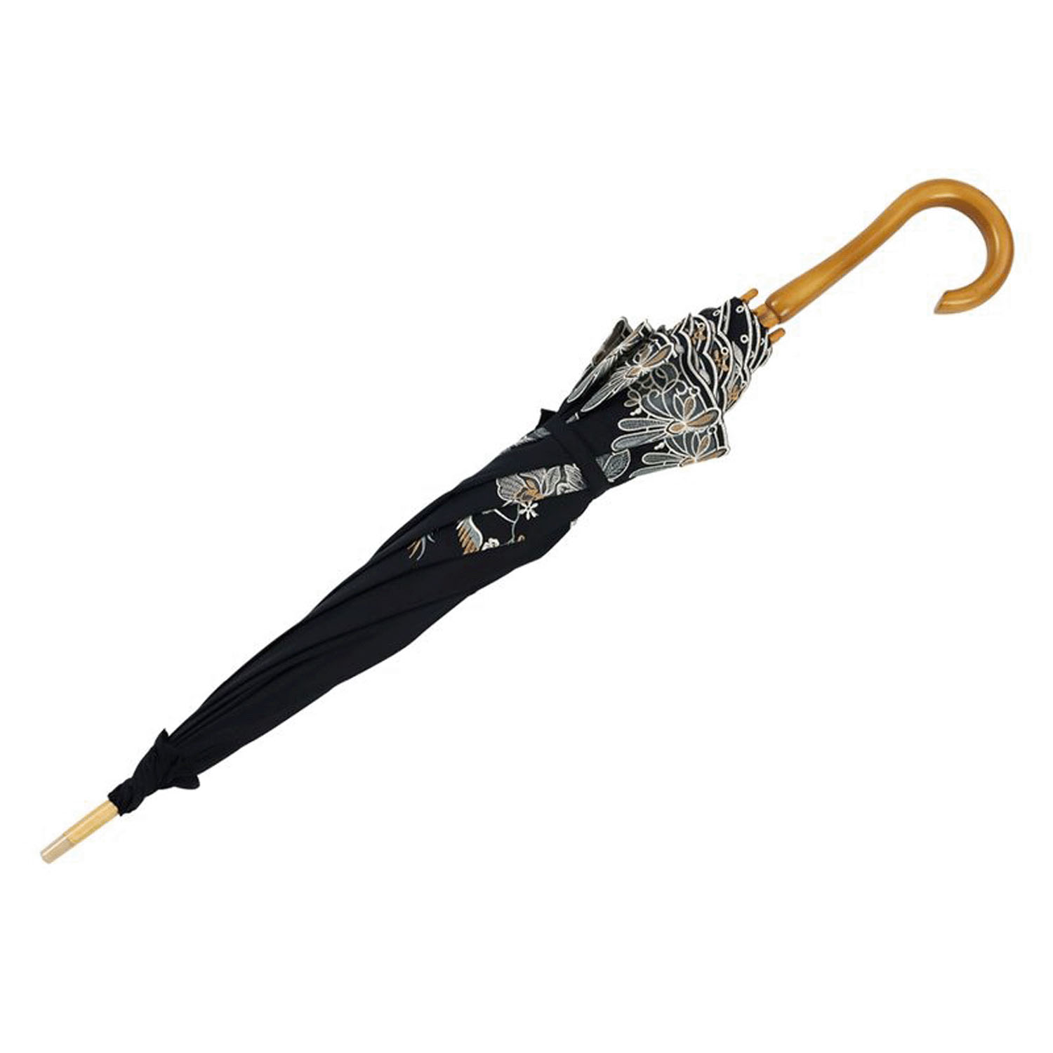 完全遮光 （晴雨兼用）女優日傘 「花鳥オーガンジー刺繍かわず張り」 - 画像13