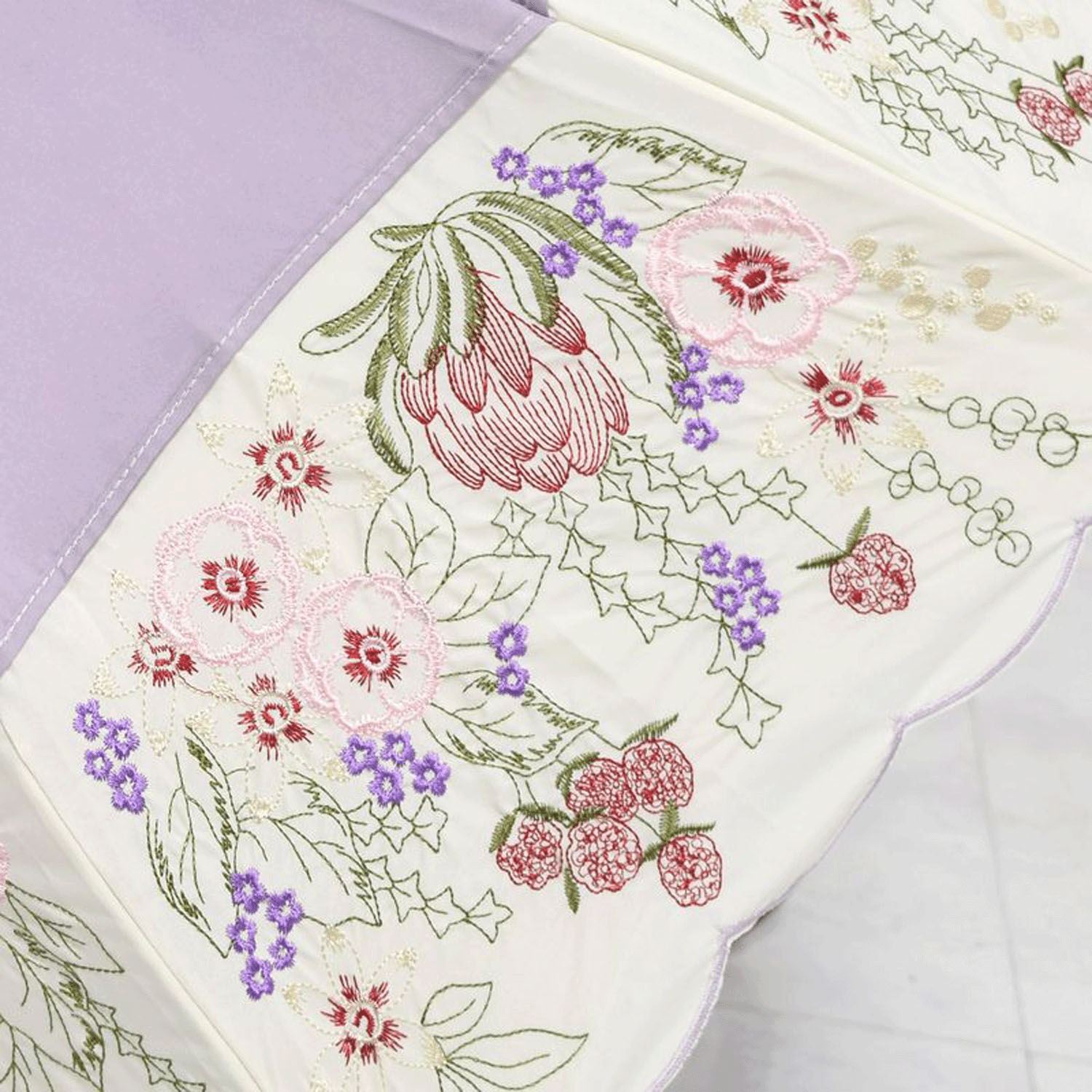 完全遮光 （晴雨兼用）女優日傘 「花束みたいな刺繍かわず張り」 - 画像11