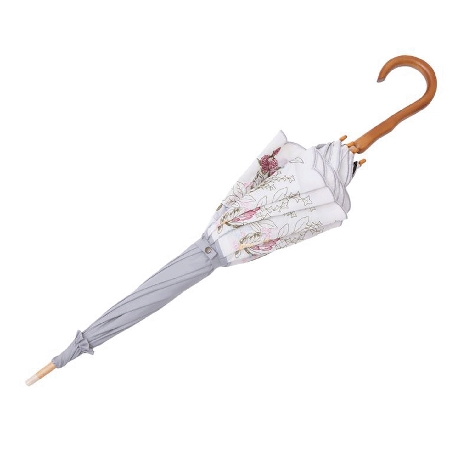 完全遮光 （晴雨兼用）女優日傘 「花束みたいな刺繍かわず張り」 - 画像4