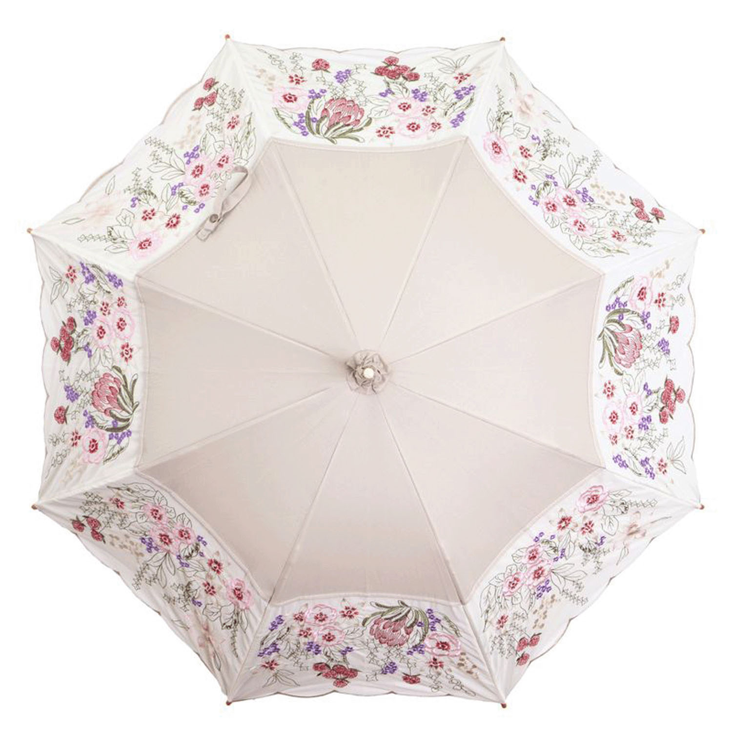完全遮光 （晴雨兼用）女優日傘 「花束みたいな刺繍かわず張り」 - 画像6