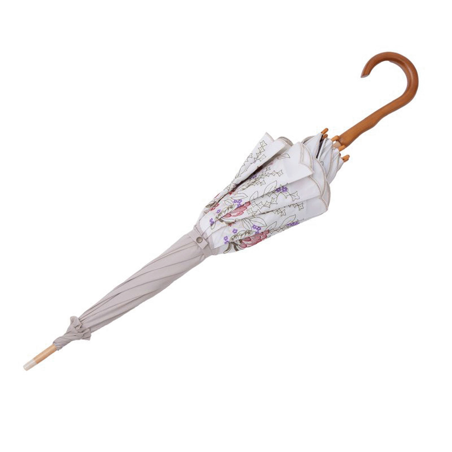 完全遮光 （晴雨兼用）女優日傘 「花束みたいな刺繍かわず張り」 - 画像8