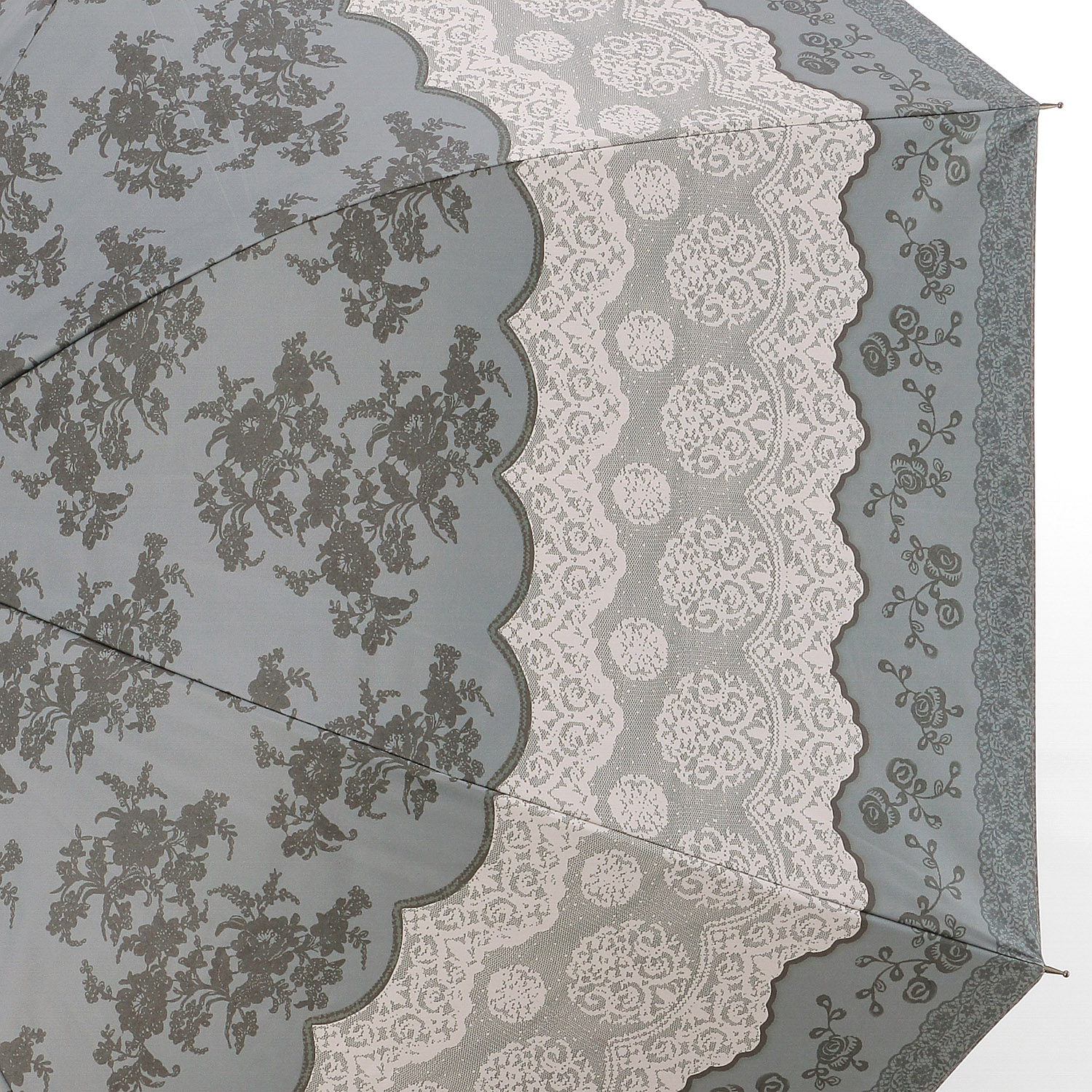 晴雨兼用傘 レース柄ジャンプ - 画像3