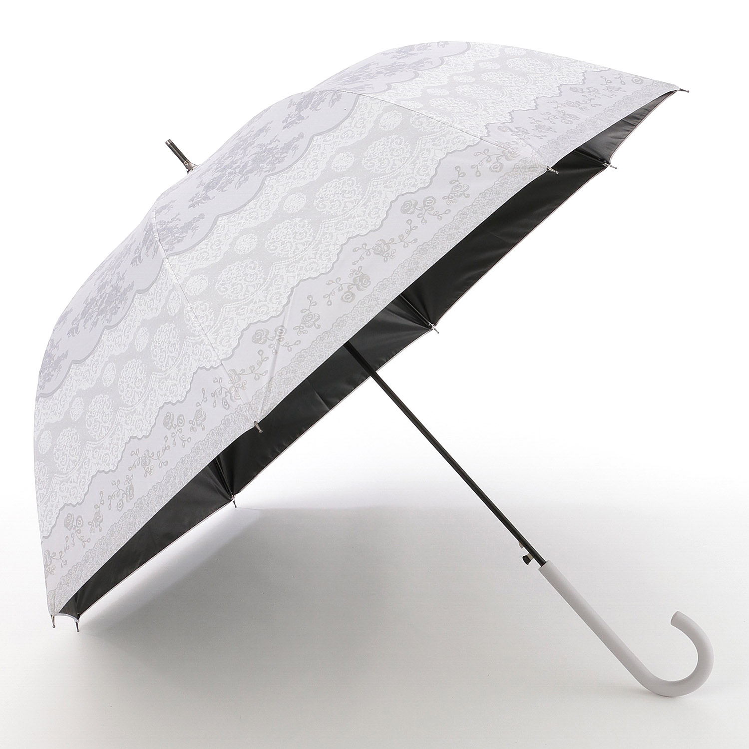 晴雨兼用傘 レース柄ジャンプ - 画像5