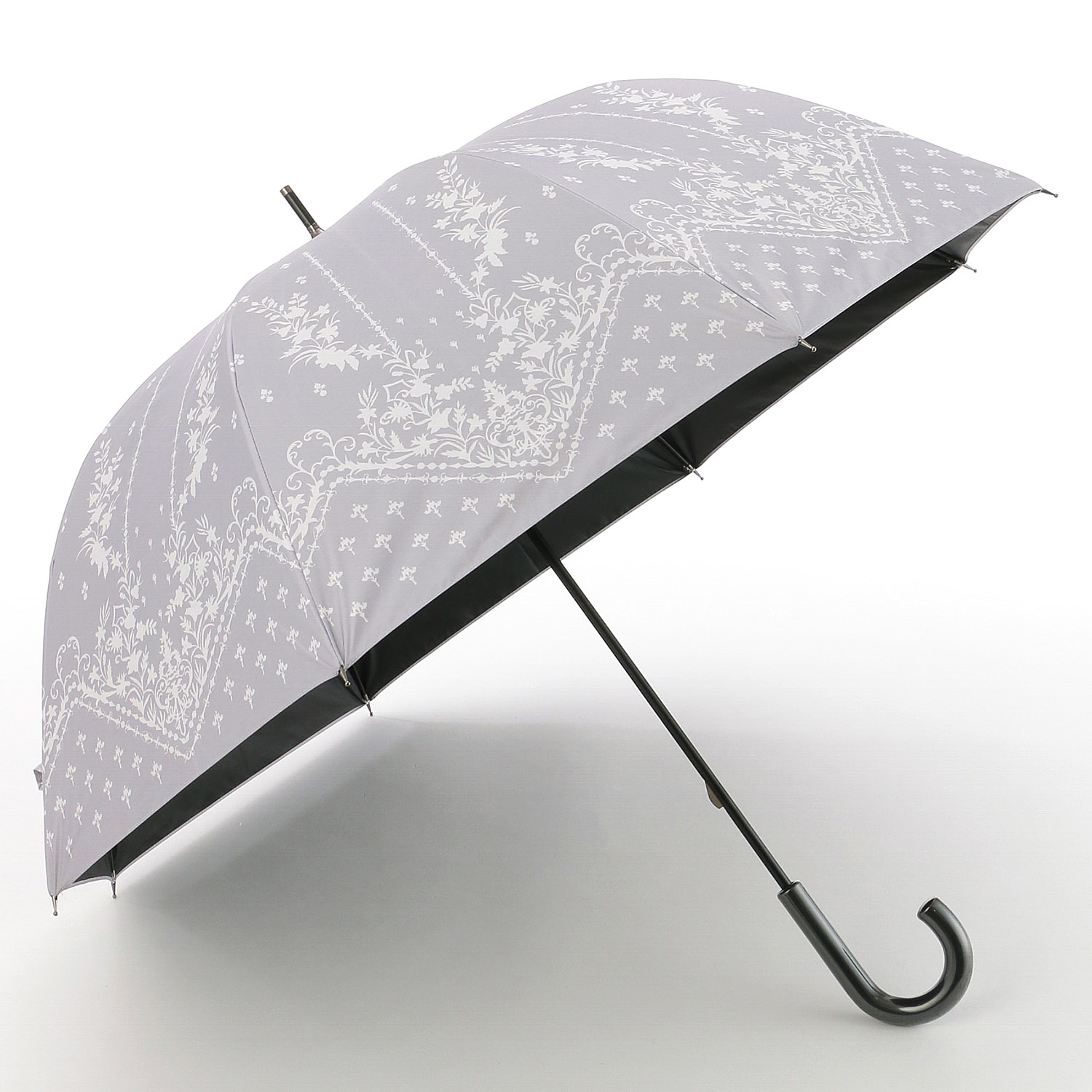 晴雨兼用傘 モノクロームレース柄ショート