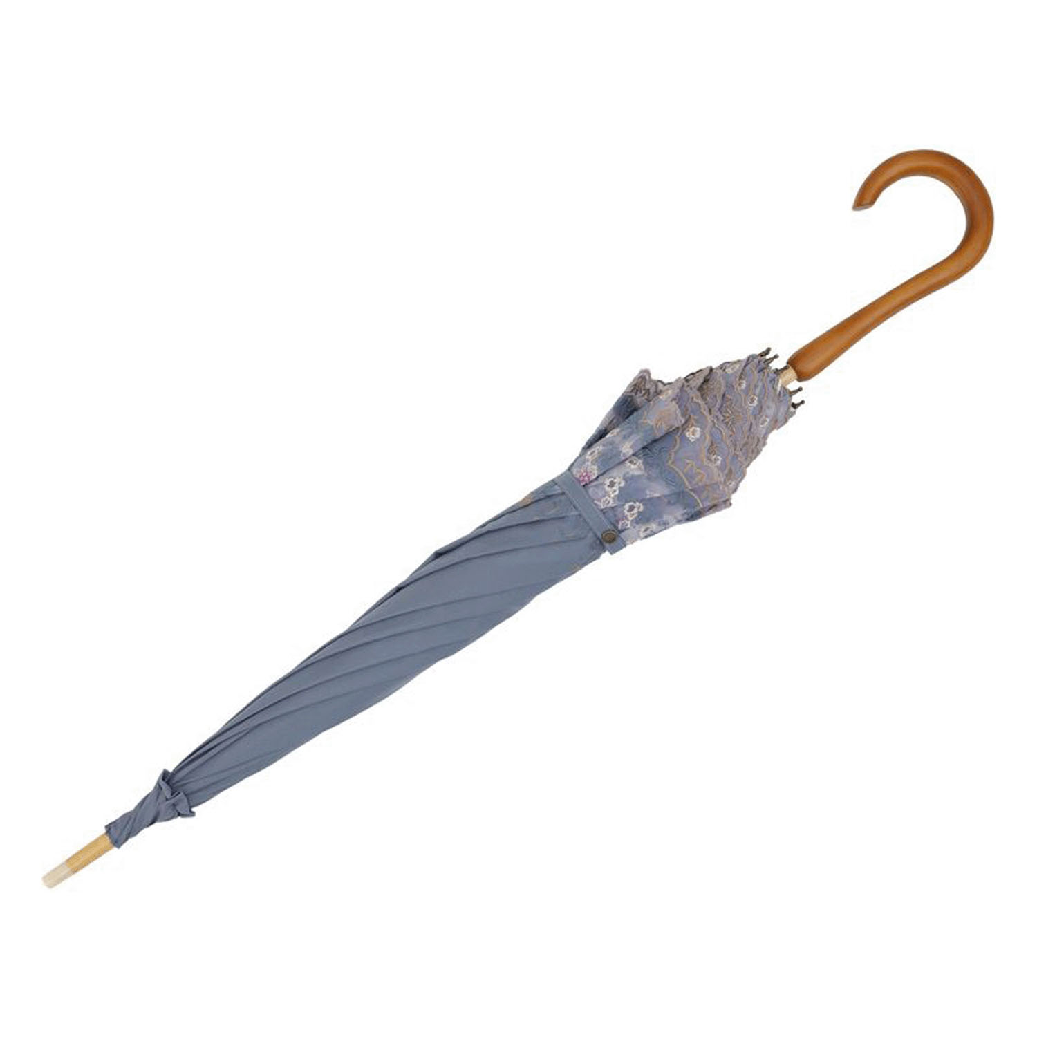 完全遮光 （晴雨兼用）女優日傘 「ダマスクオーガンジー刺繍かわず張り」 - 画像13