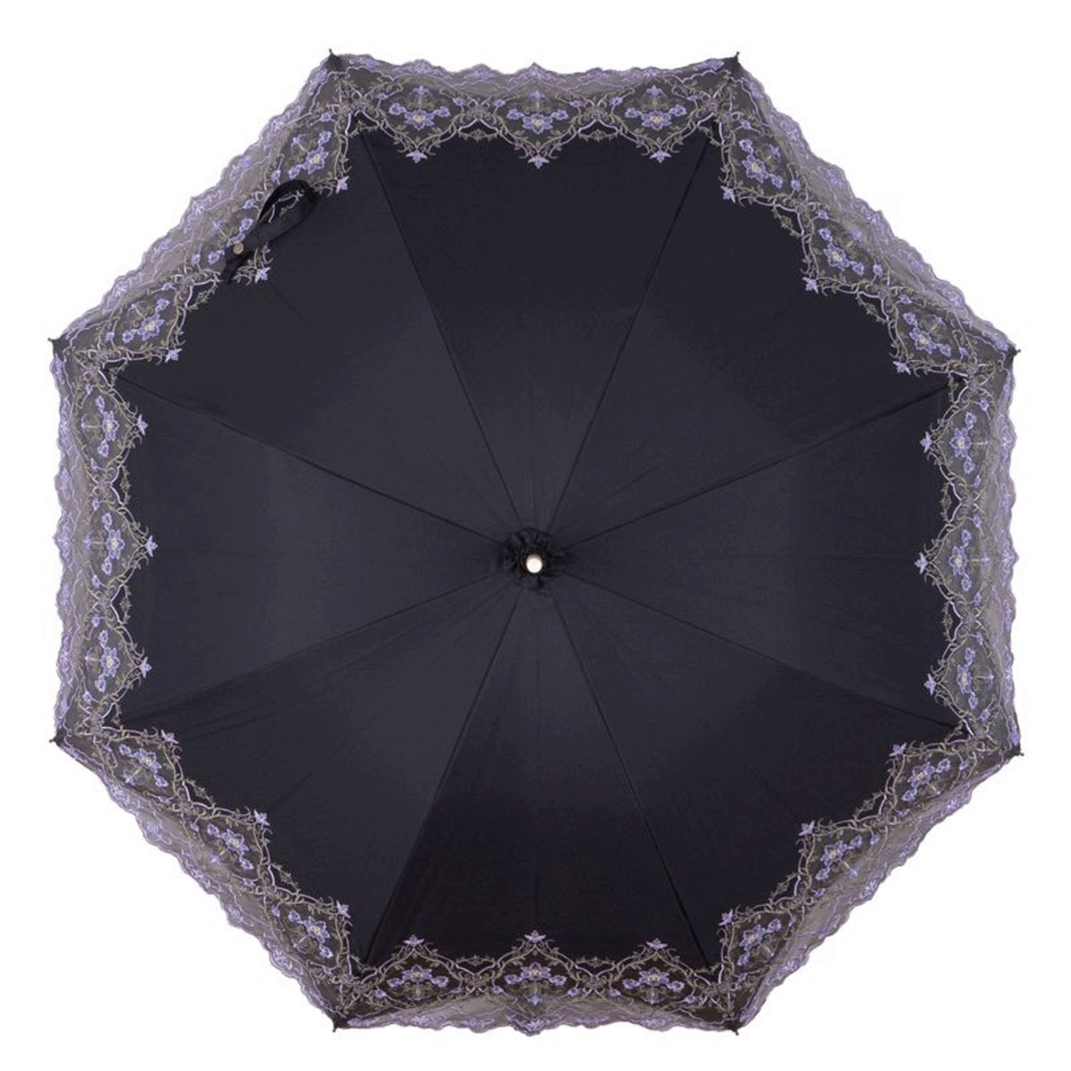 完全遮光 （晴雨兼用）女優日傘 「ダマスクオーガンジー刺繍かわず張り」 - 画像7