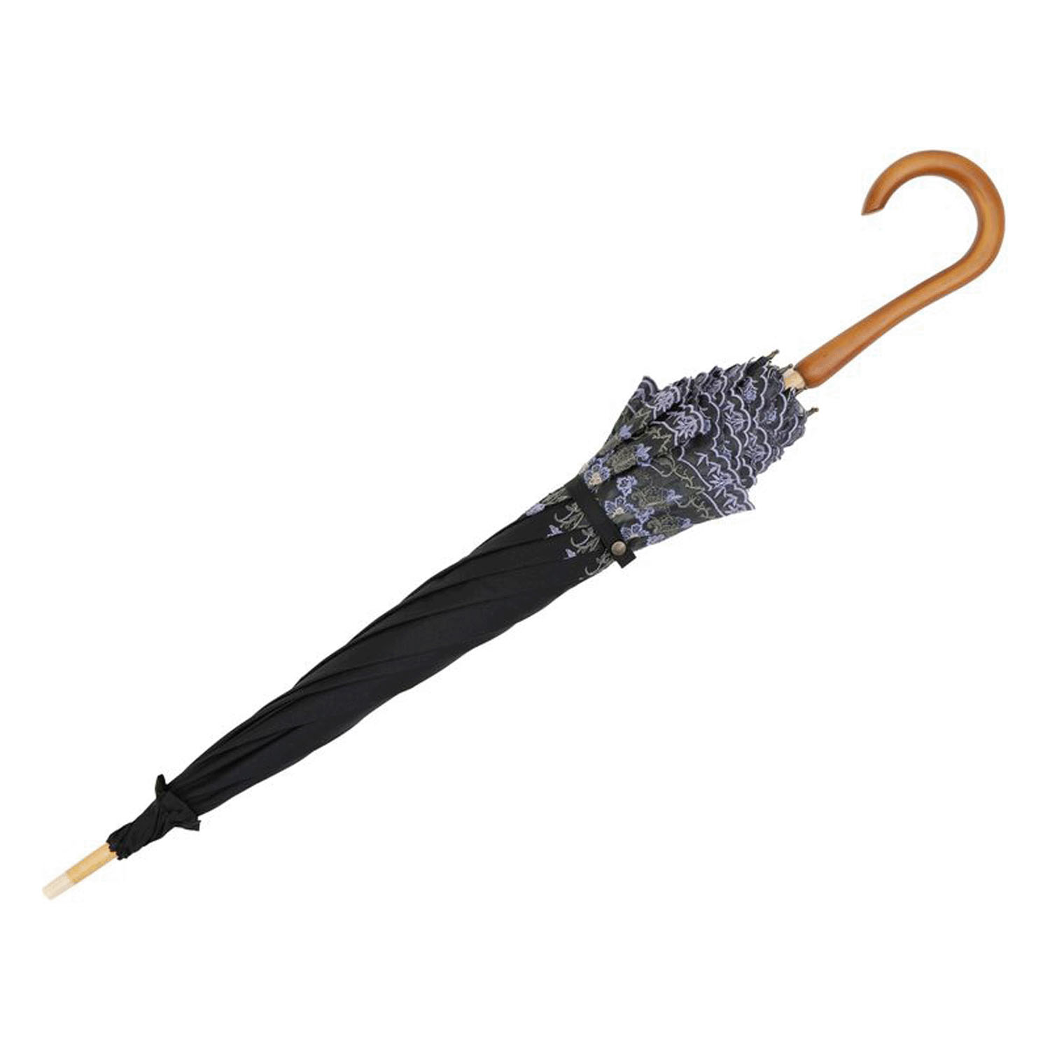 完全遮光 （晴雨兼用）女優日傘 「ダマスクオーガンジー刺繍かわず張り」 - 画像9