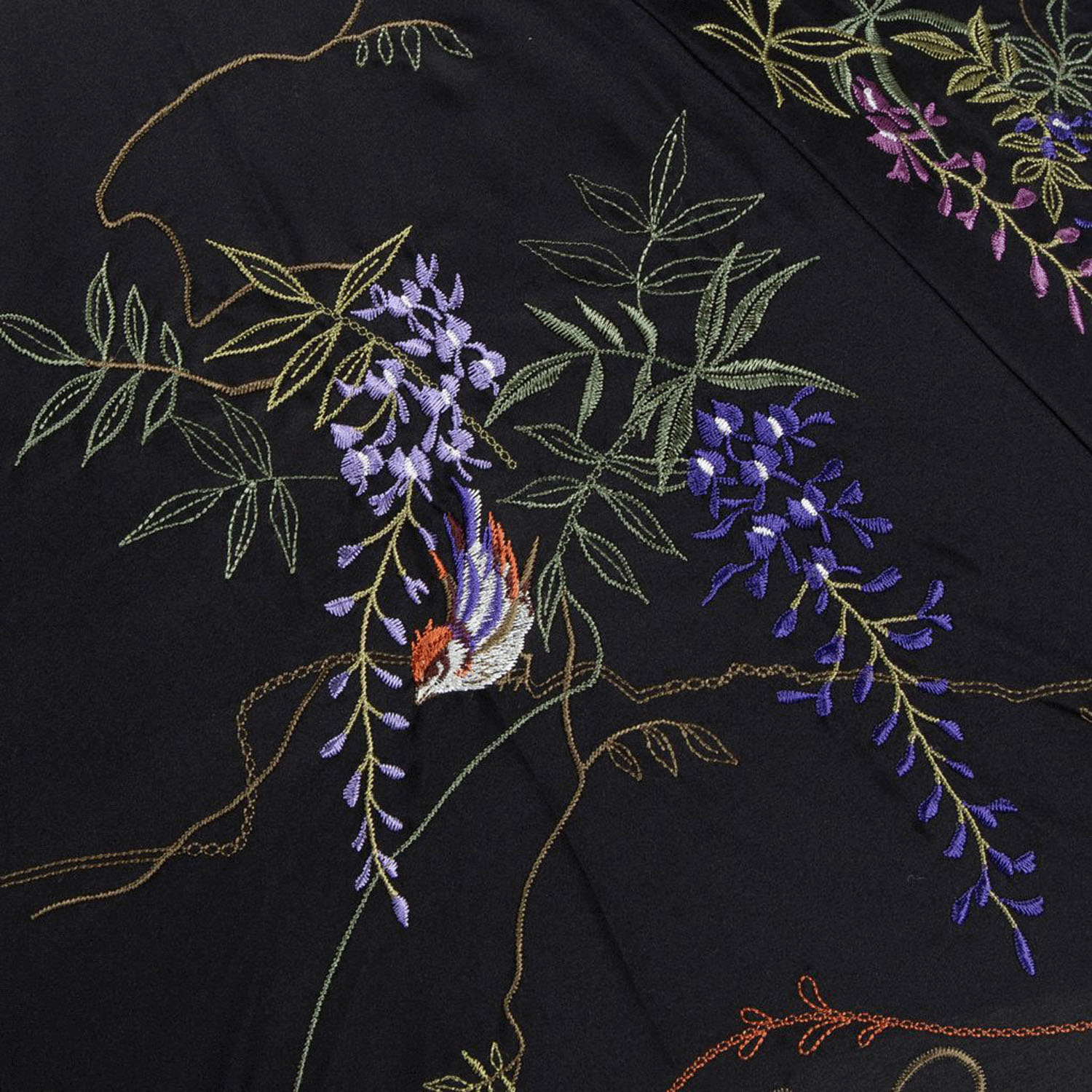 完全遮光 （晴雨兼用）女優日傘 「藤花刺繍かわず張り」 - 画像12