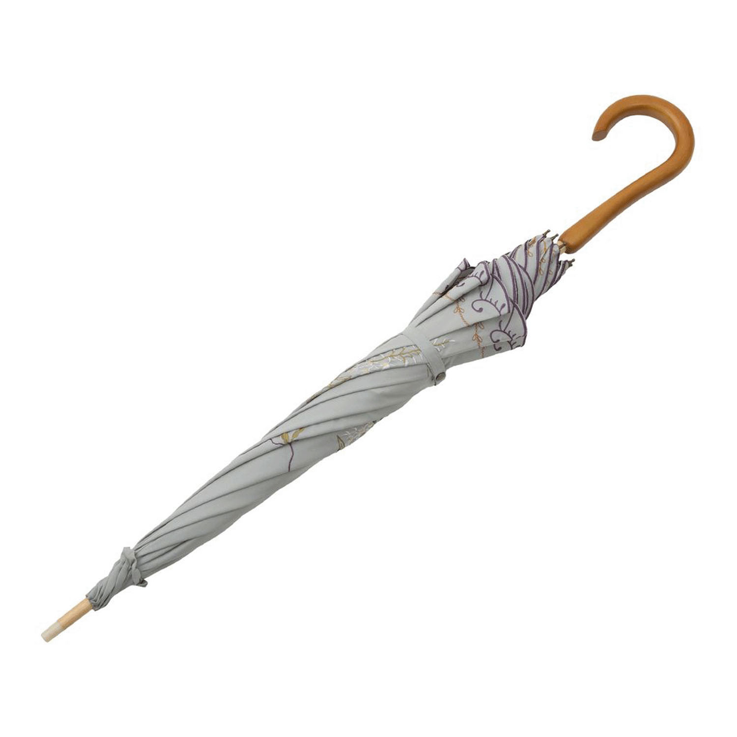 完全遮光 （晴雨兼用）女優日傘 「藤花刺繍かわず張り」 - 画像9