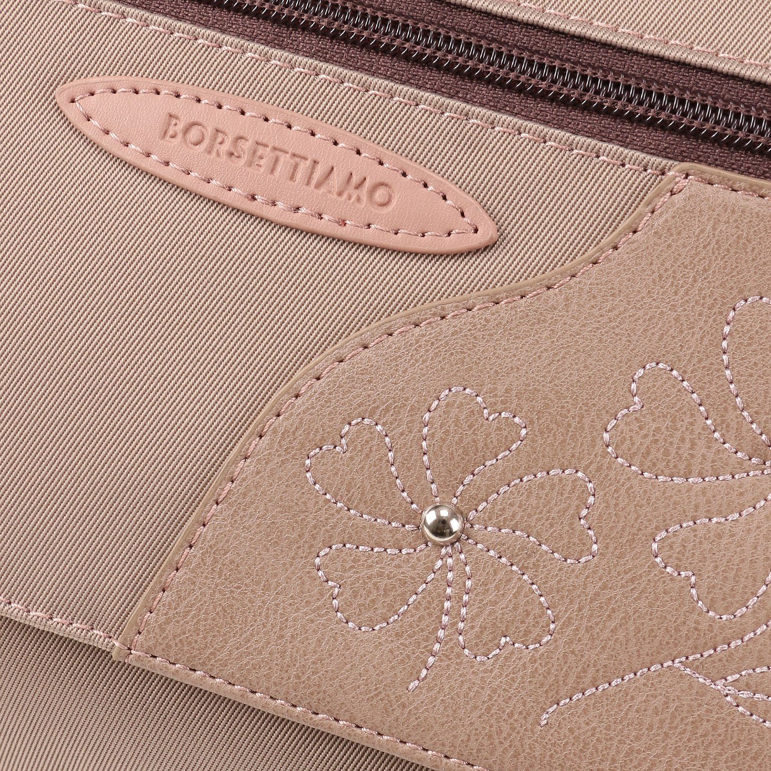 BORSETTIAMO ナイロン花刺繍ショルダーバッグ - 画像9