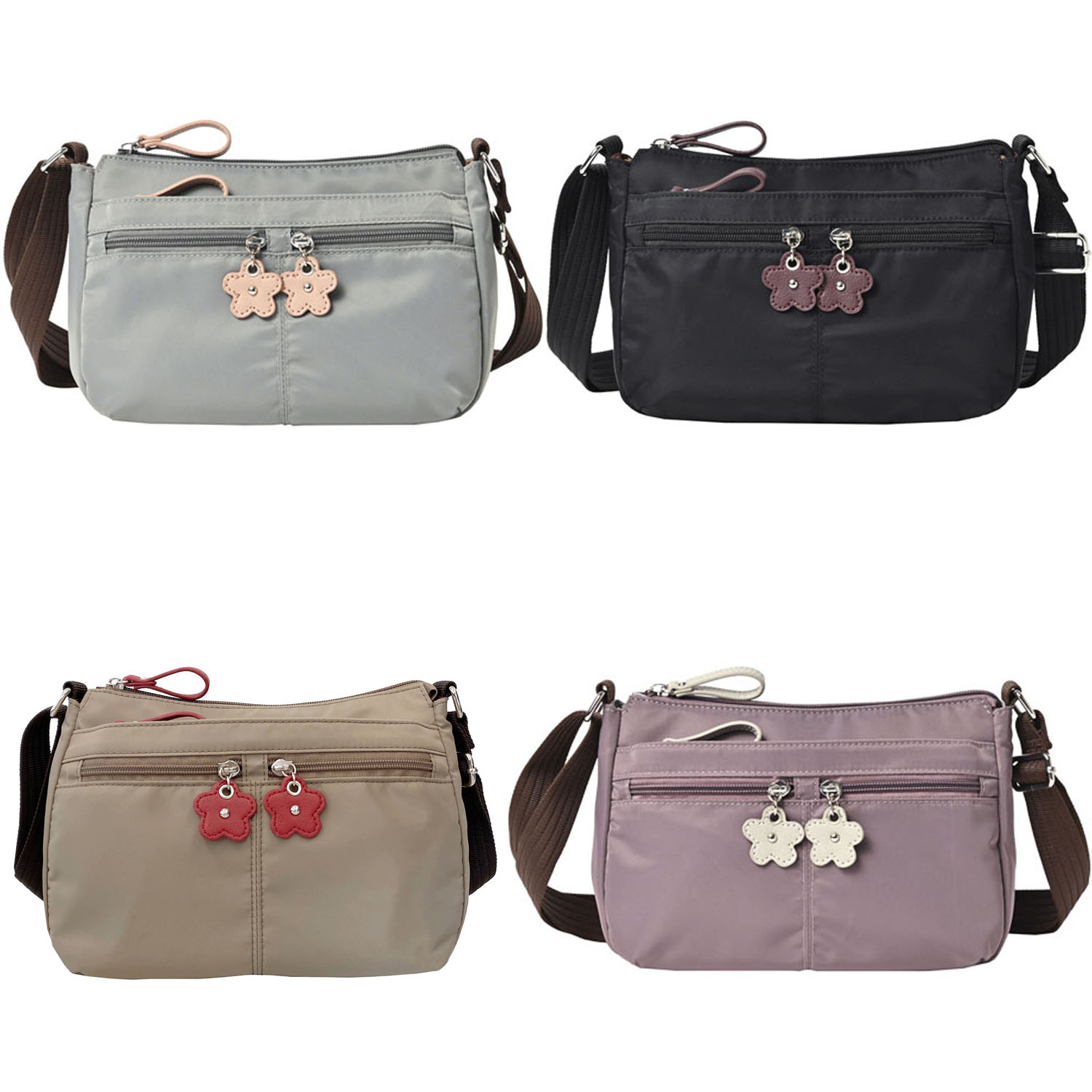 BORSETTIAMO 撥水ナイロン横型ショルダーバッグ - 画像2