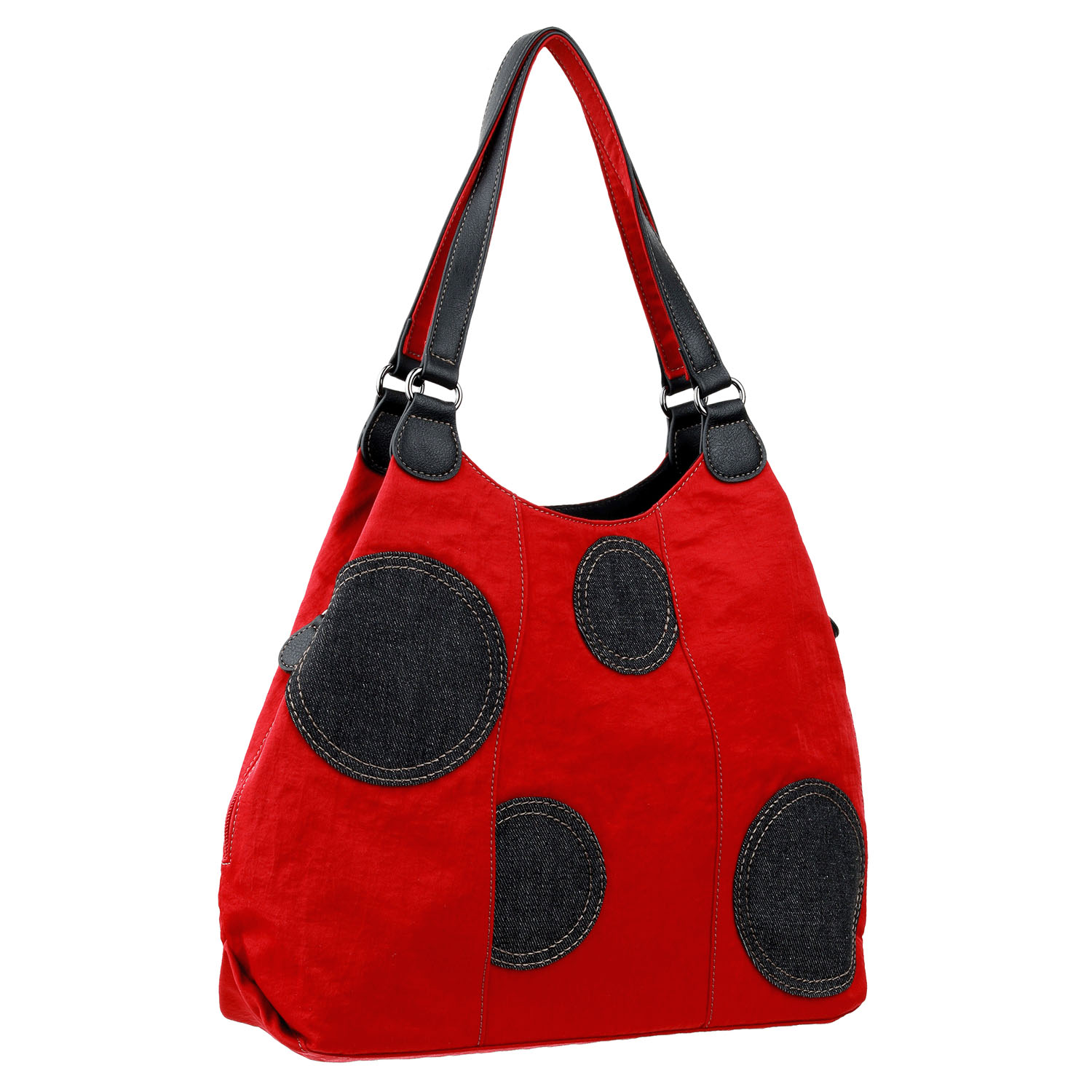 ドットパッチワークあおり型トートバッグ - 画像9