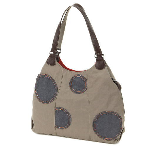 ドットパッチワークあおり型トートバッグ