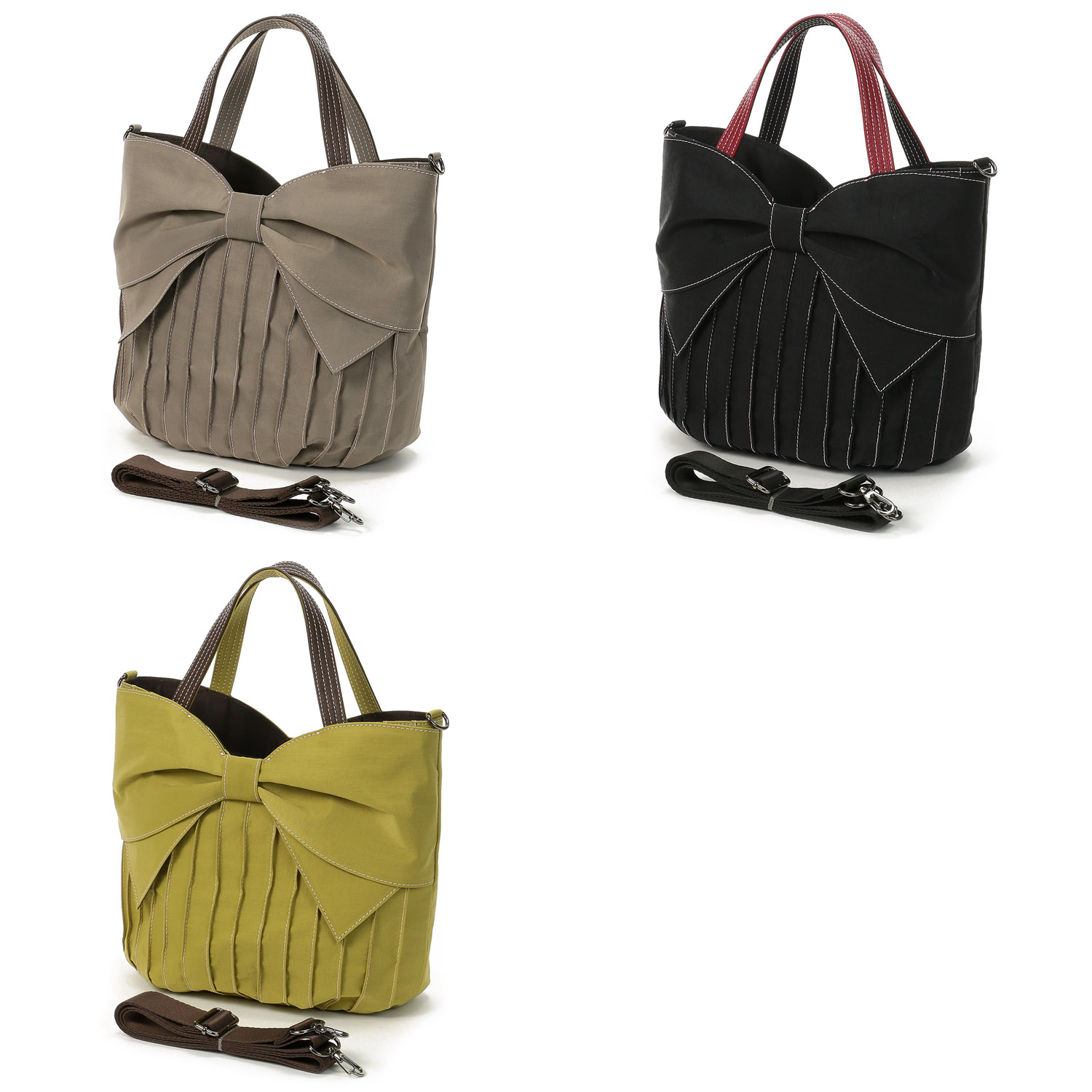 ピンタックリボン付2WAYバッグ - 画像1