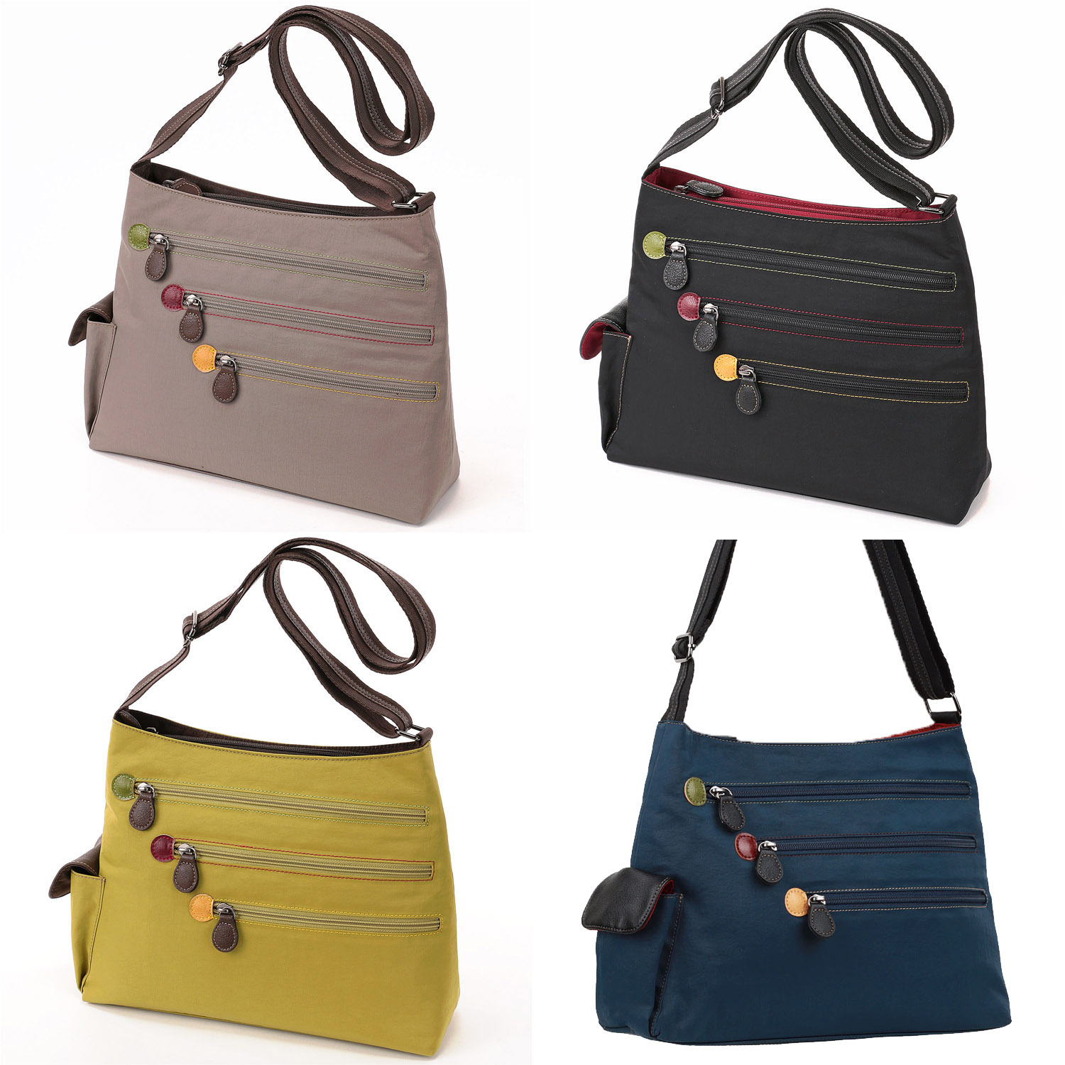 カラーファスナーショルダーバッグ