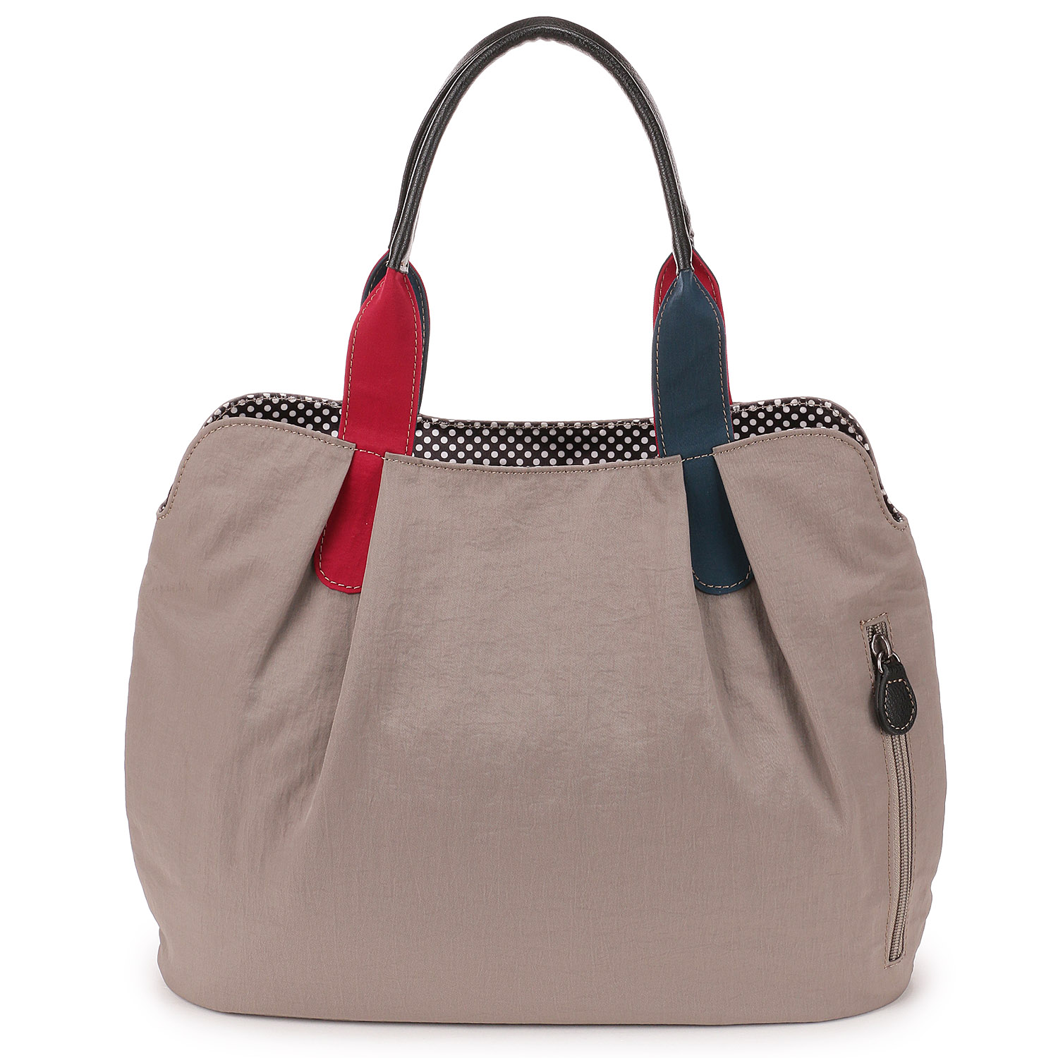 ナイロン×ドットハンドルトートバッグ - 画像3