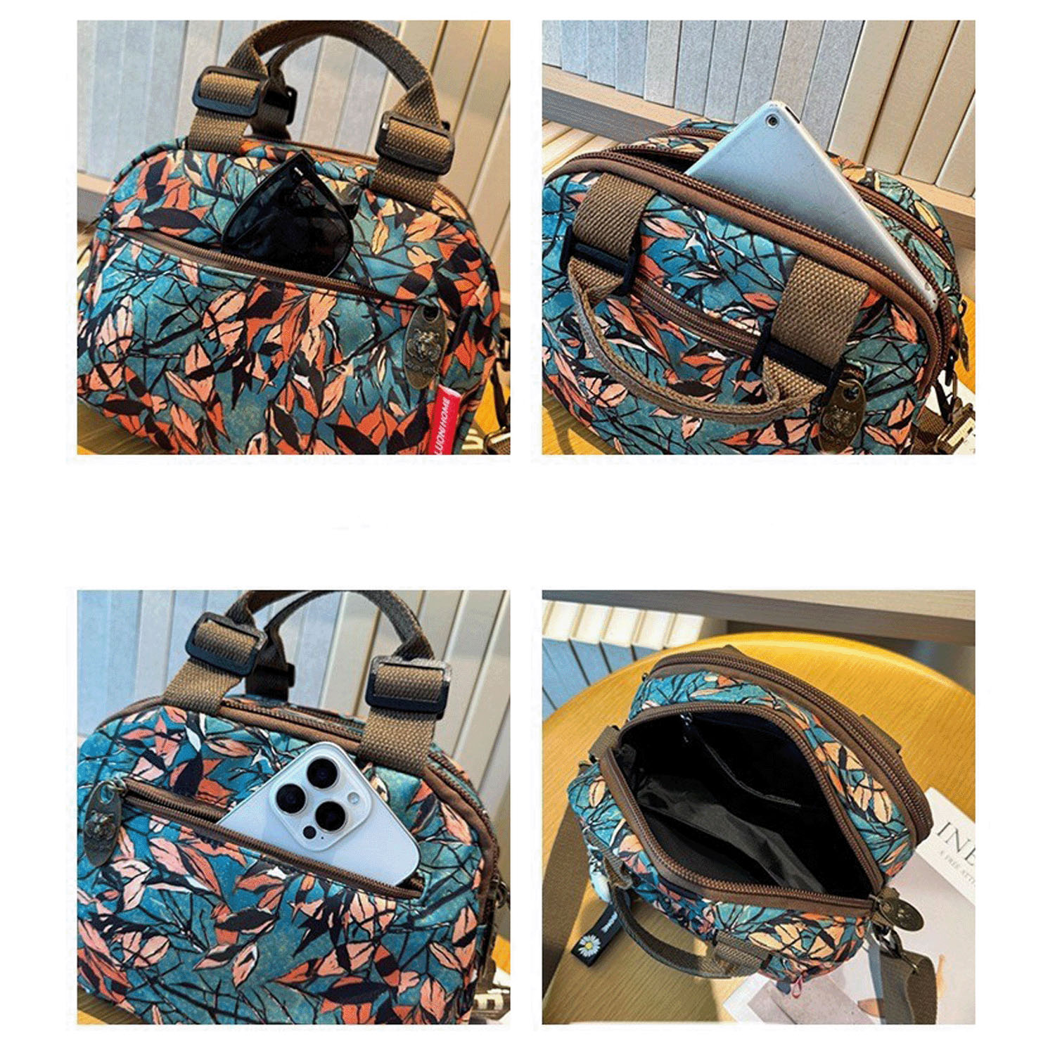 柄物ボストン型2WAYバッグ - 画像3