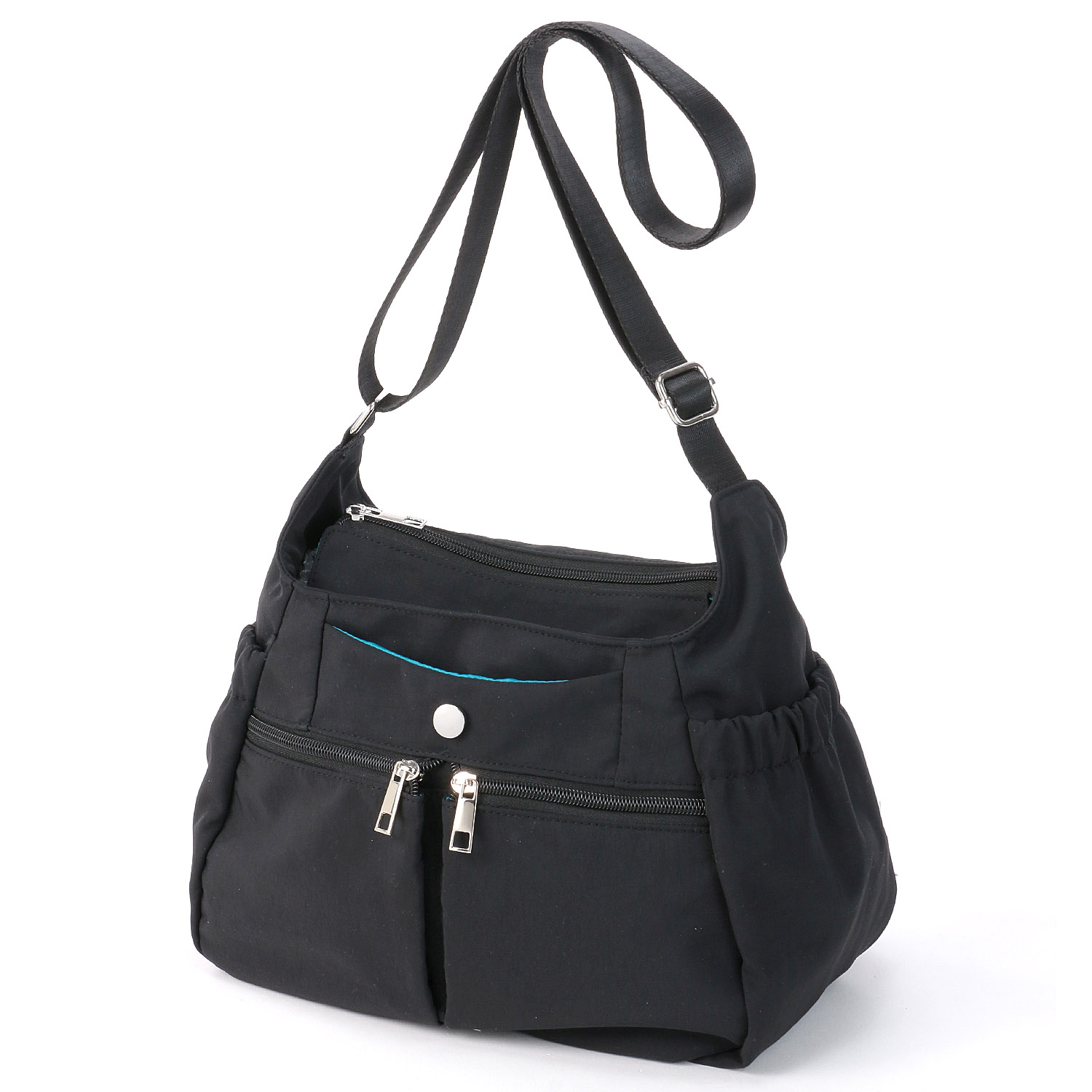 時短 カシメ多収納Wファスナーショルダーバッグ