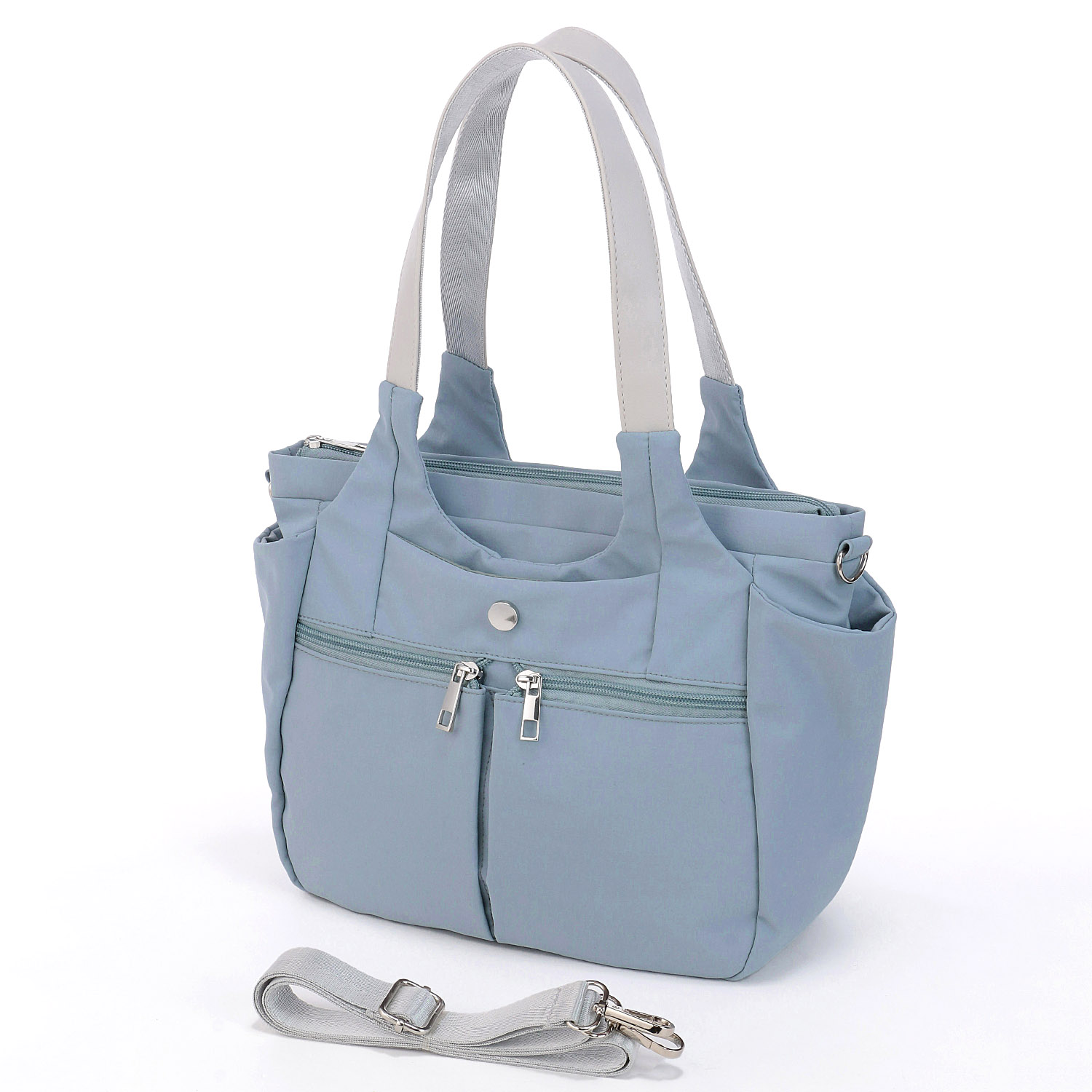 時短 カシメ多収納Wファスナ－2WAYバッグ - 画像4