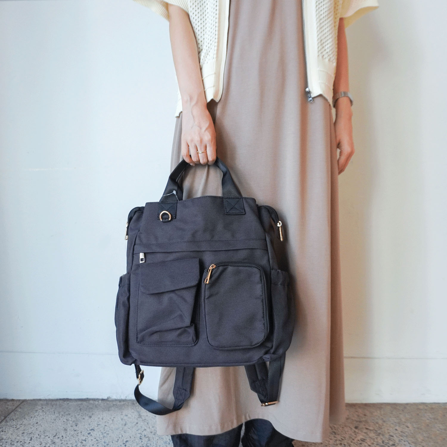 時短前ポケットリュックサック - 画像2