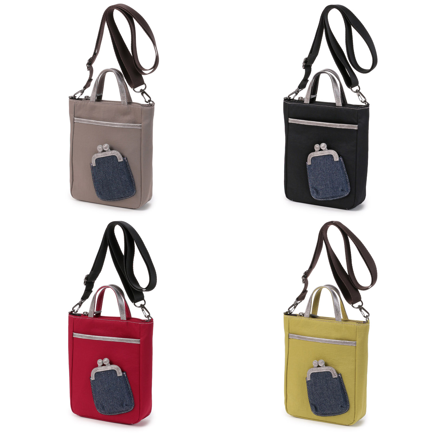 がま口型ポケット付きミニショルダーバッグ - 画像1