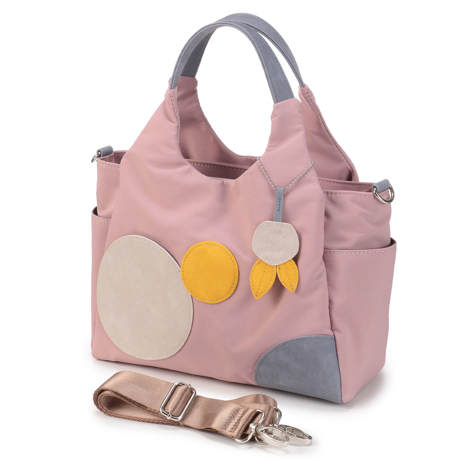 ZAZAシワナイロンサークル2WAYバッグ - 画像9