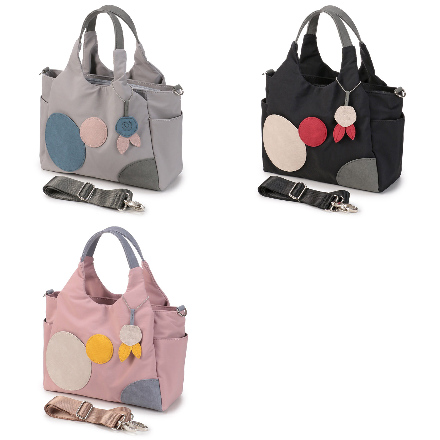 ZAZAシワナイロンサークル2WAYバッグ