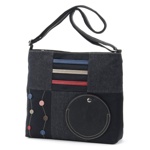デニム丸パッチショルダーバッグ - 画像6