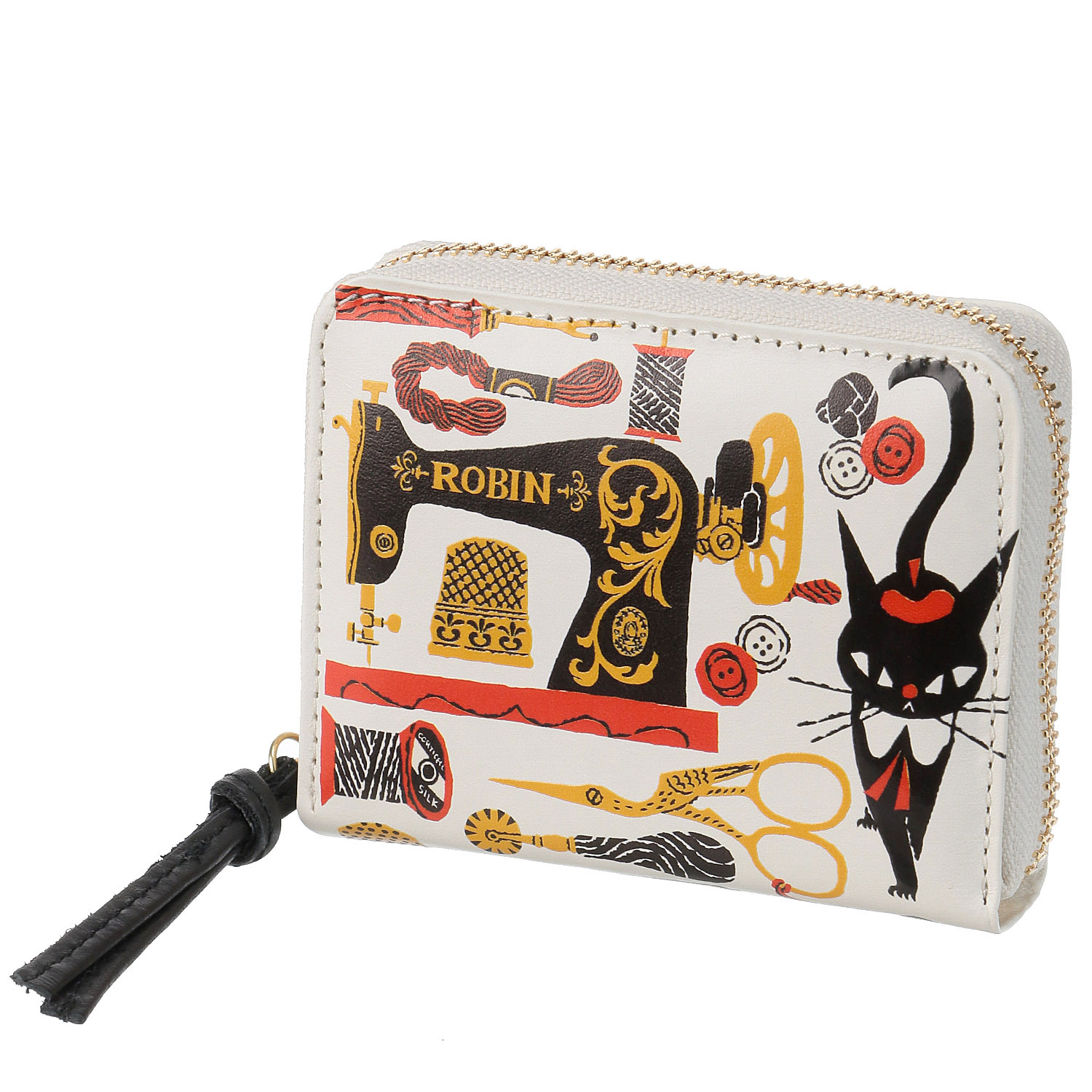 perche 黒ねこ意匠 ROBINジャバラカードウォレット - 画像2