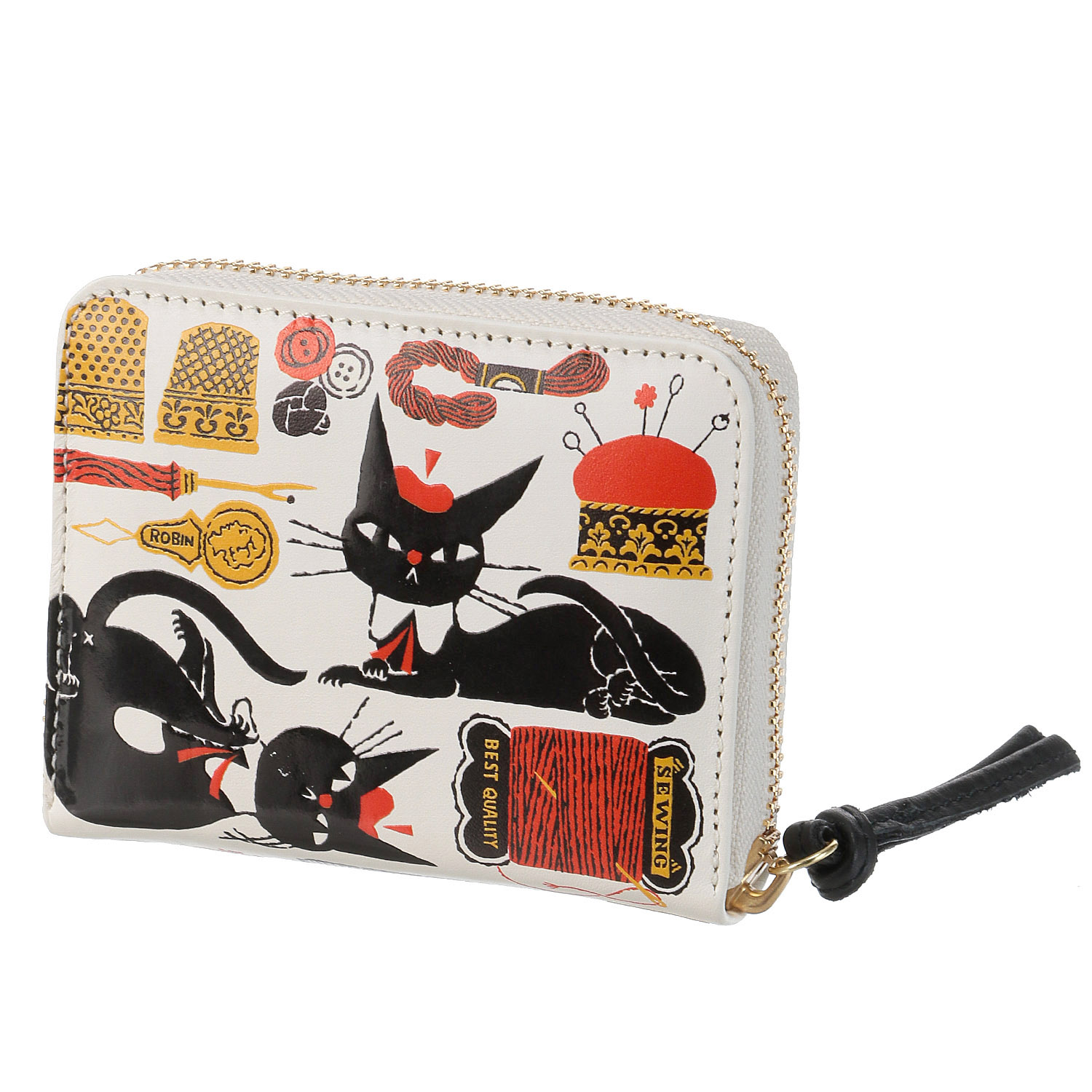 perche 黒ねこ意匠 ROBINジャバラカードウォレット - 画像3