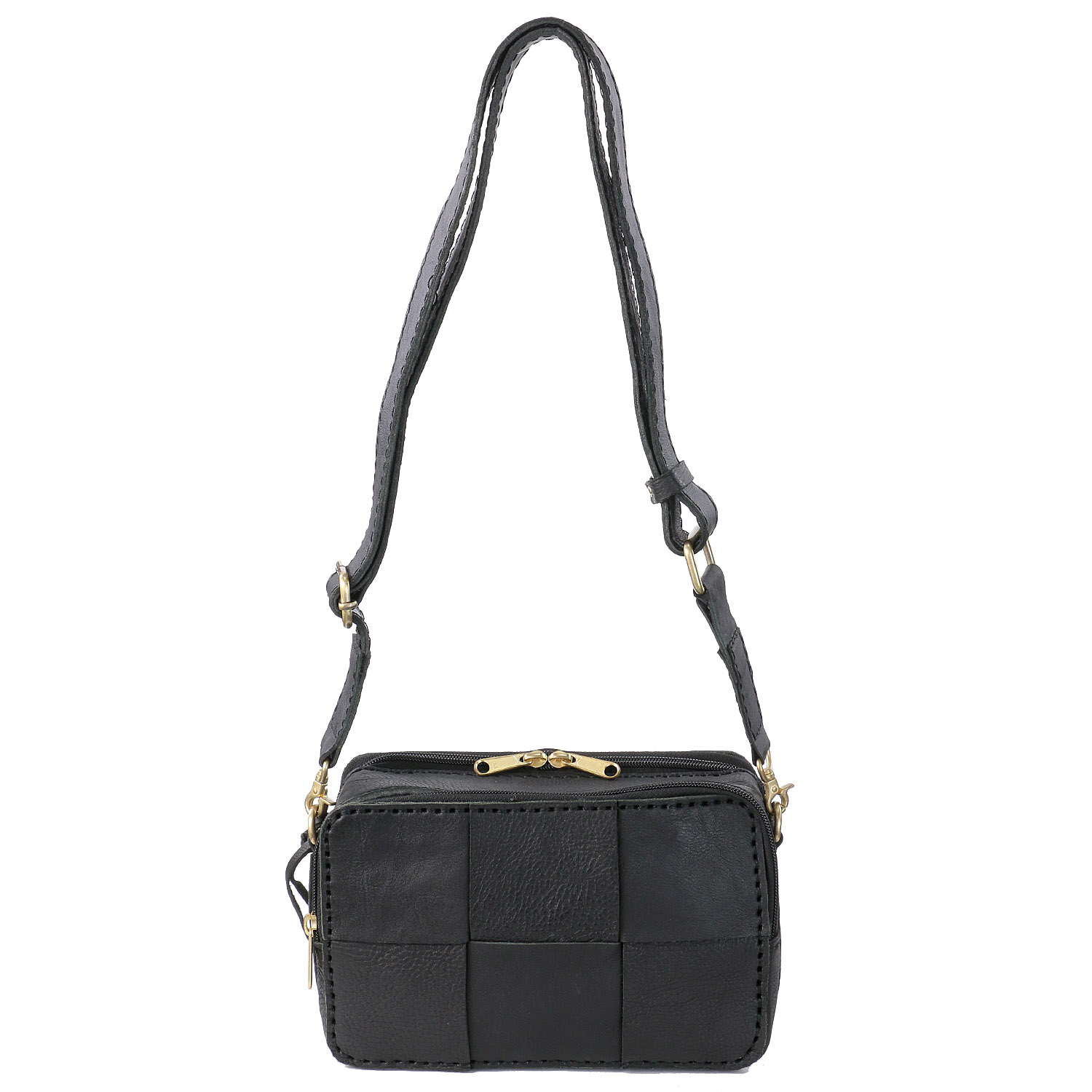 zucchero 牛革メッシュスクエア型ショルダーバッグ - 画像3