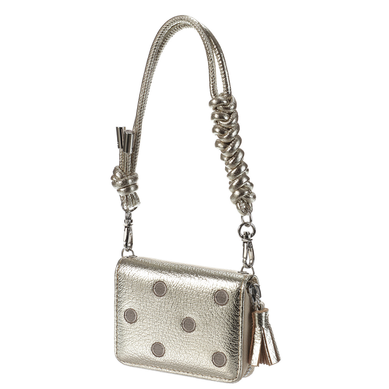 perche ドット刺繍ジャバラチャームウォレットショルダー - 画像8