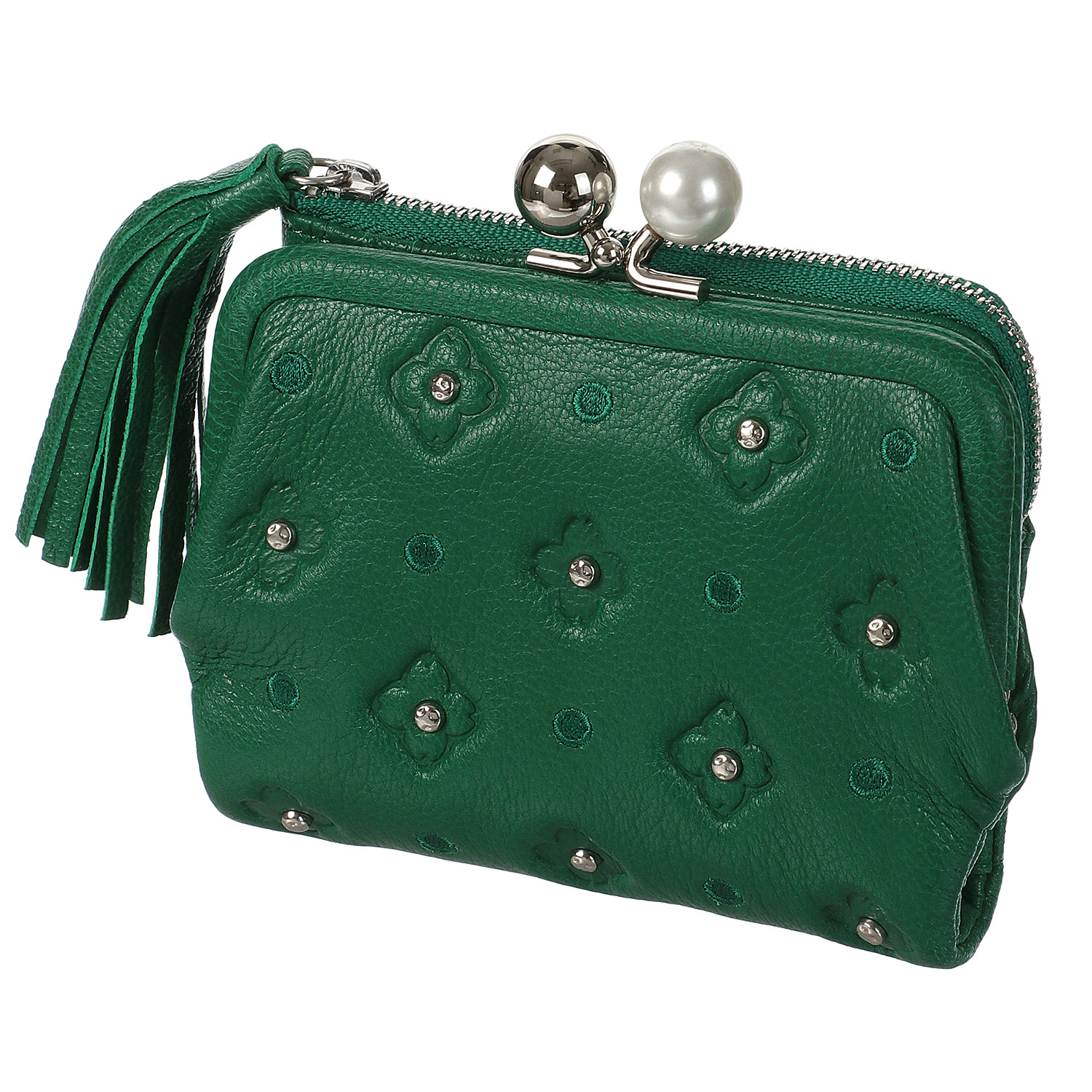 perche 桜スタッズアクリル玉2つ折がま口ウォレット - 画像3