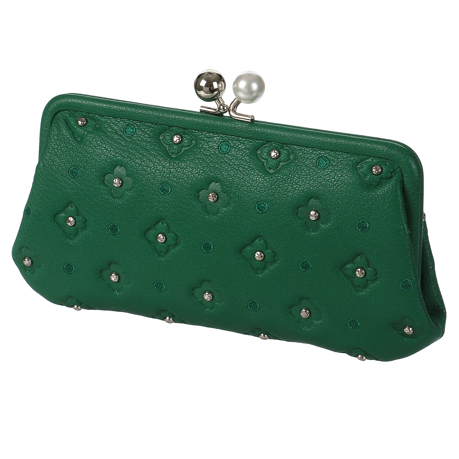 perche 桜スタッズアクリル玉がま口長財布 - 画像5